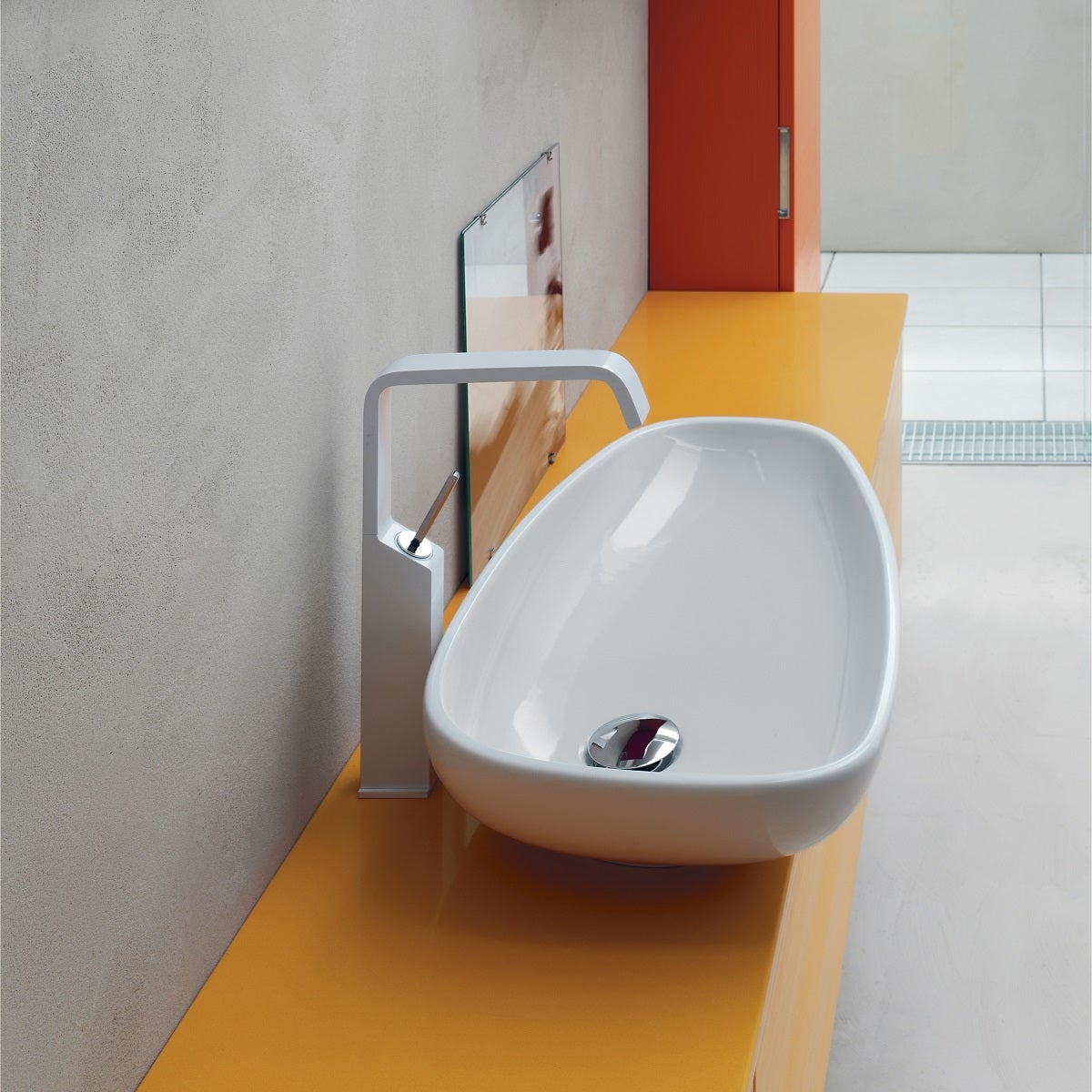Top per lavabo Linea L 100 x H 1.8 x P 37.5 cm colore su ordinazione stratificato, disponibile su misura - 2
