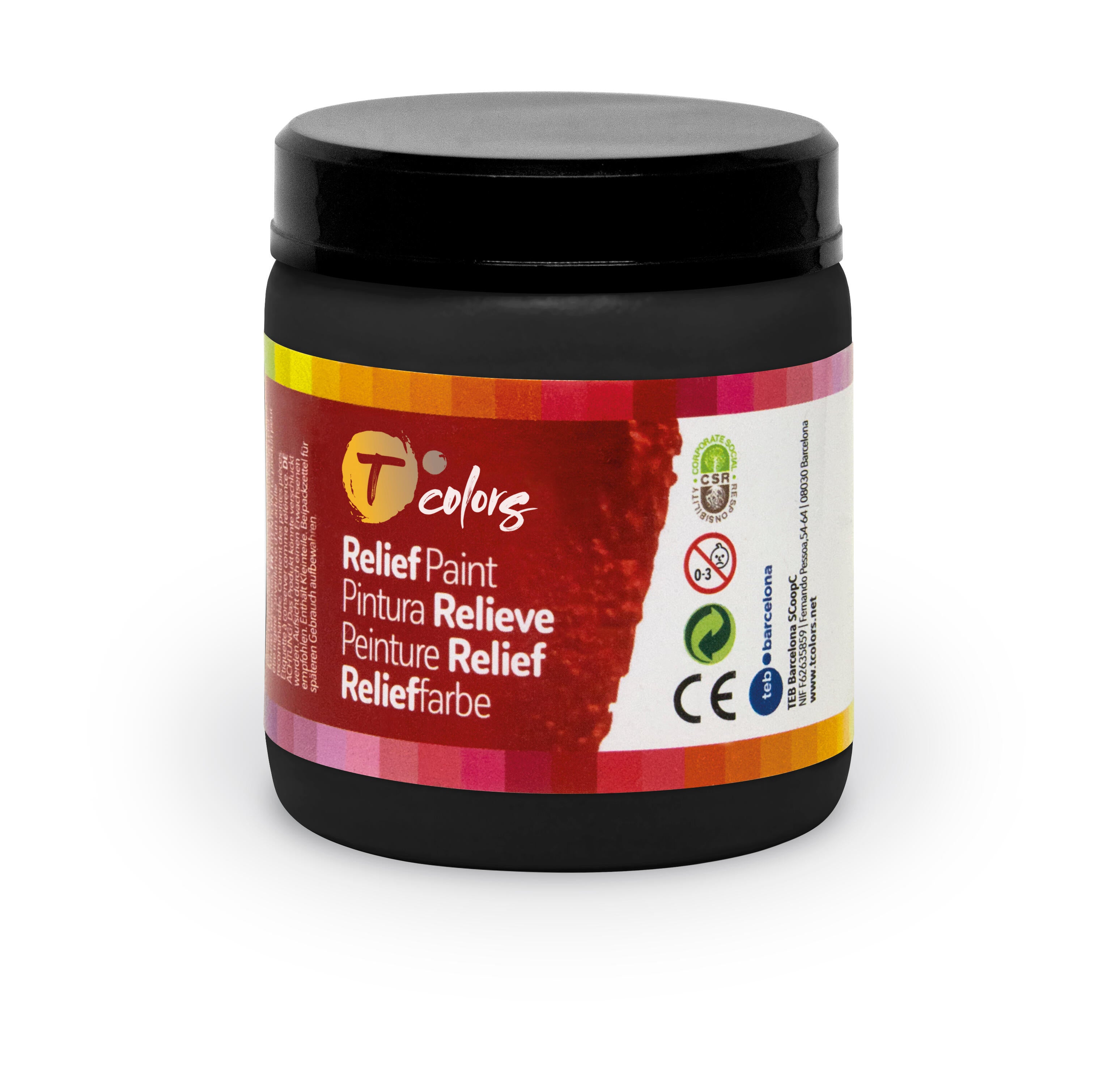 Pasta sensorial tcolors 250ml negro