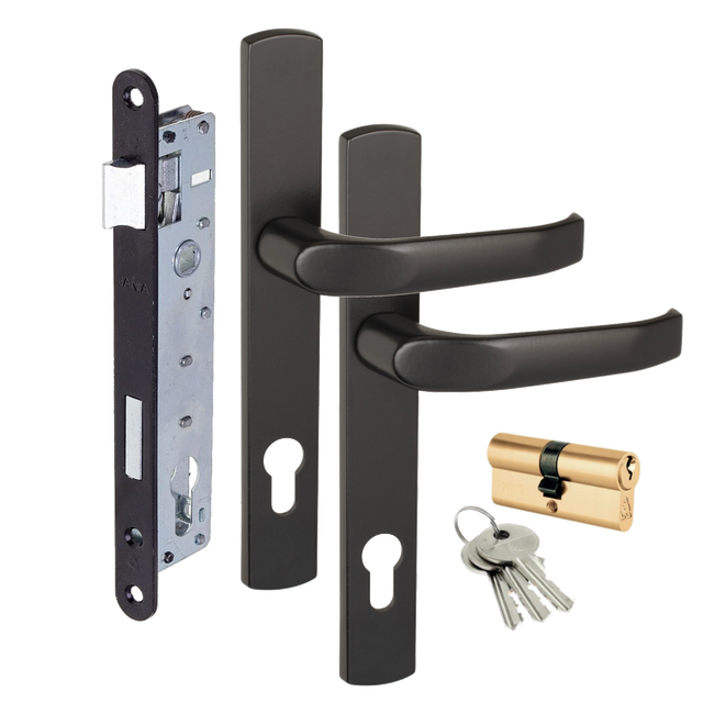 Zestaw zamknięcia do furtki antracytowy aluminiowy
