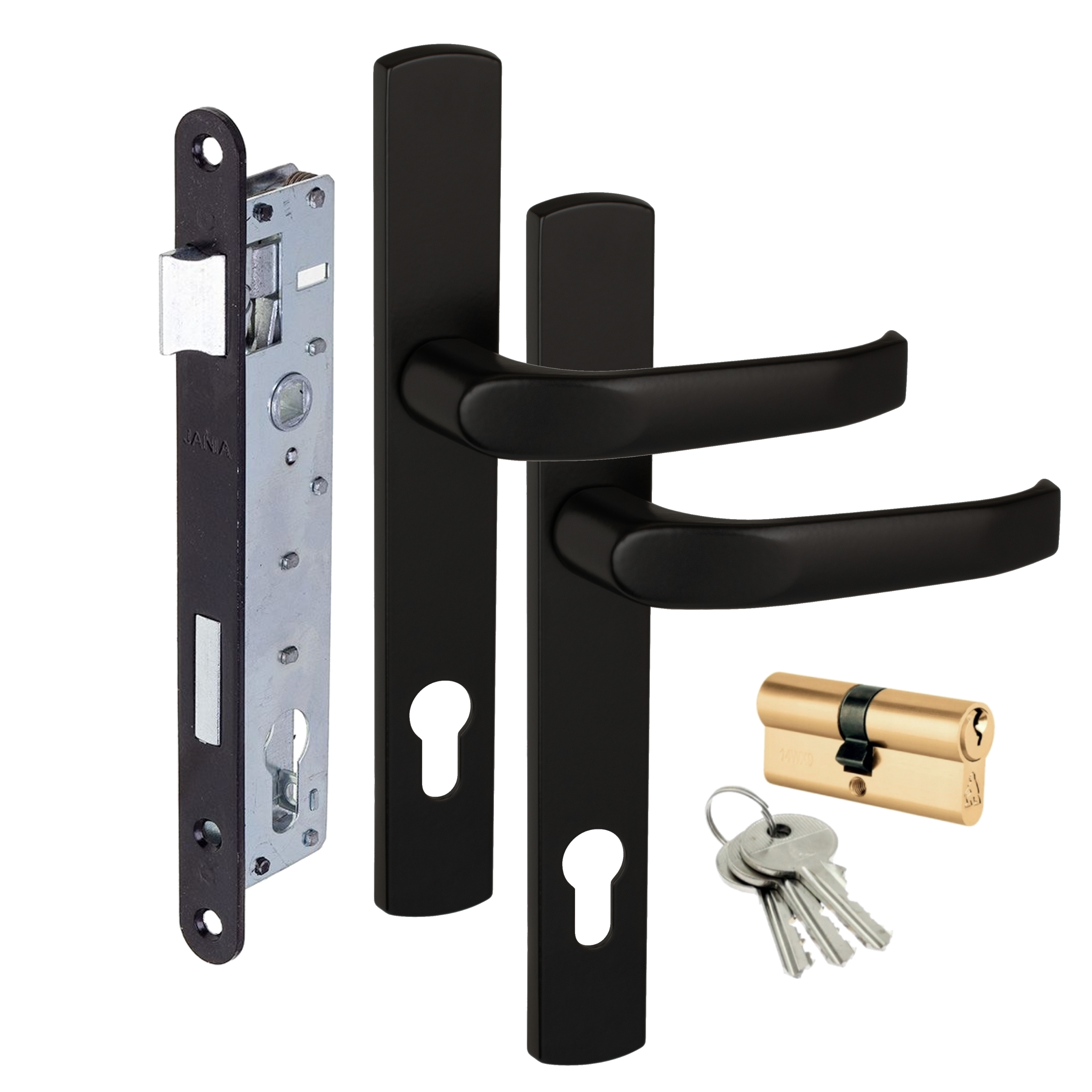 Zestaw zamknięcia do furtki czarny aluminiowy