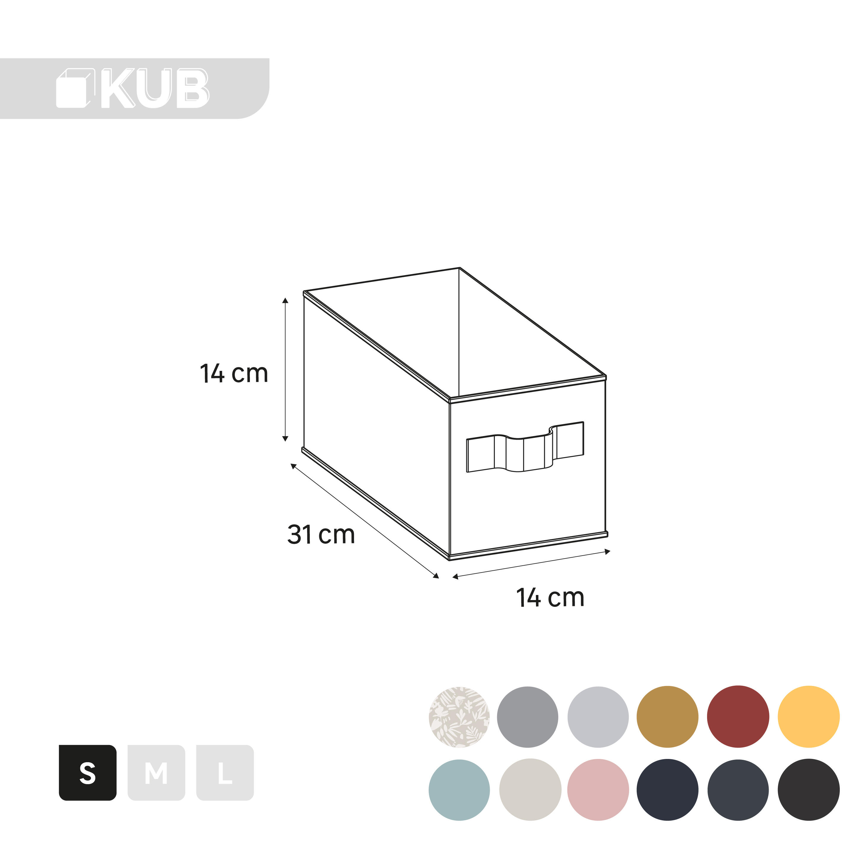 Panier SPACEO Kub gris H.14 x l.14 x P.31 cm - 9