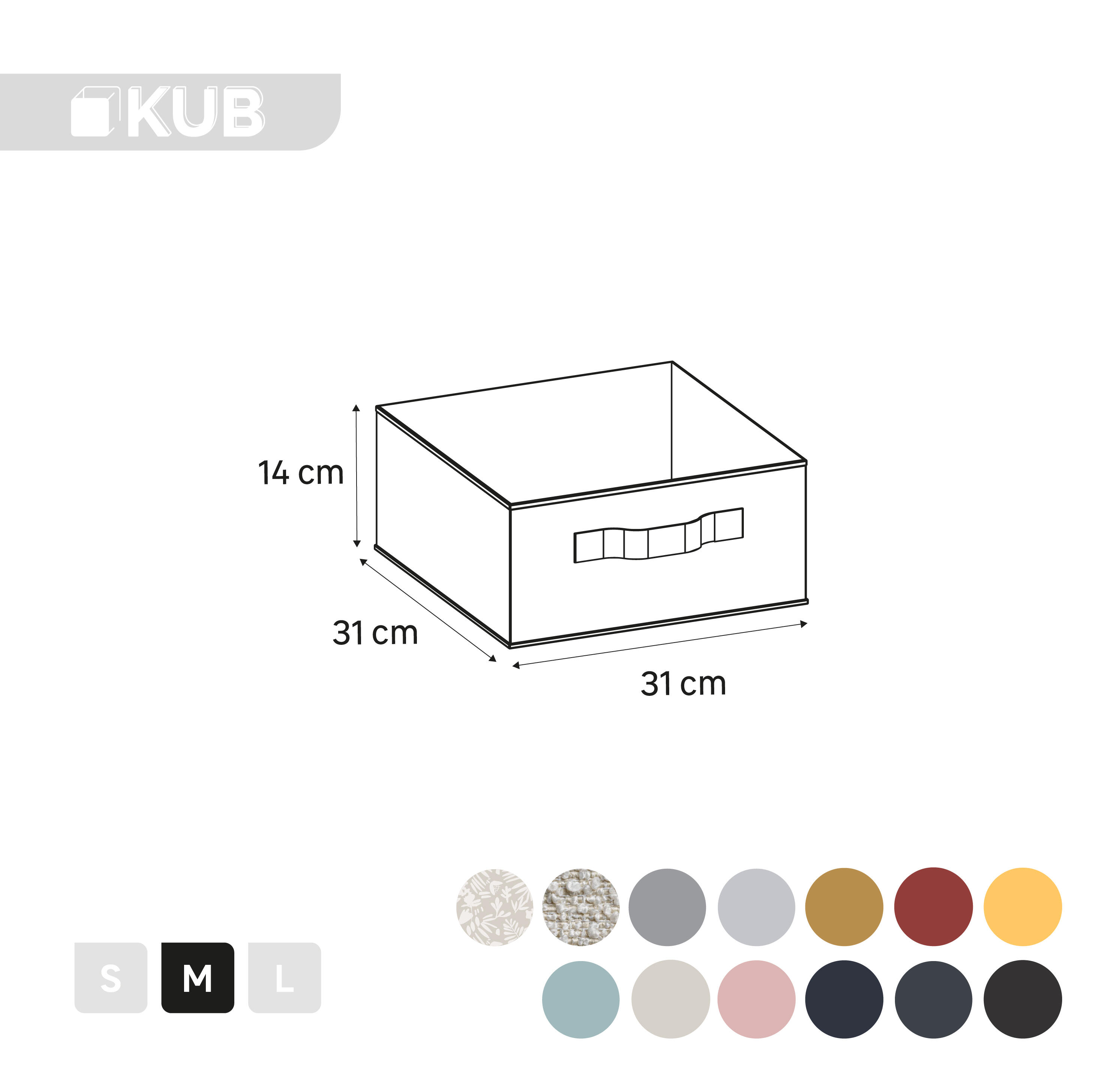 Panier SPACEO Kub gris H.14 x l.31 x P.31 cm - 3