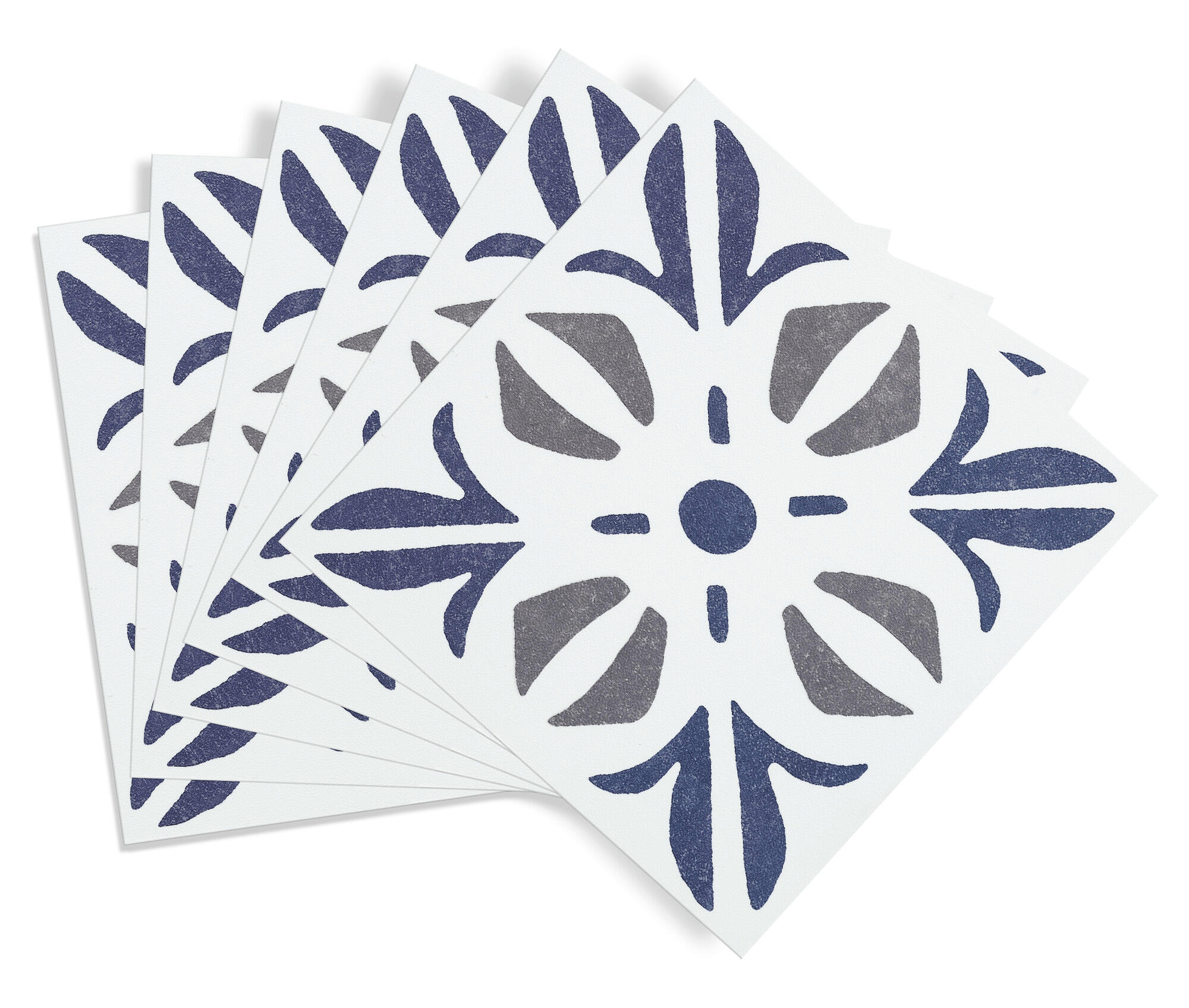 Lot de 6 adhésifs décoratifs, Wall tiles, cubia bleu, 15.25 cm x 15.25 cm - 6