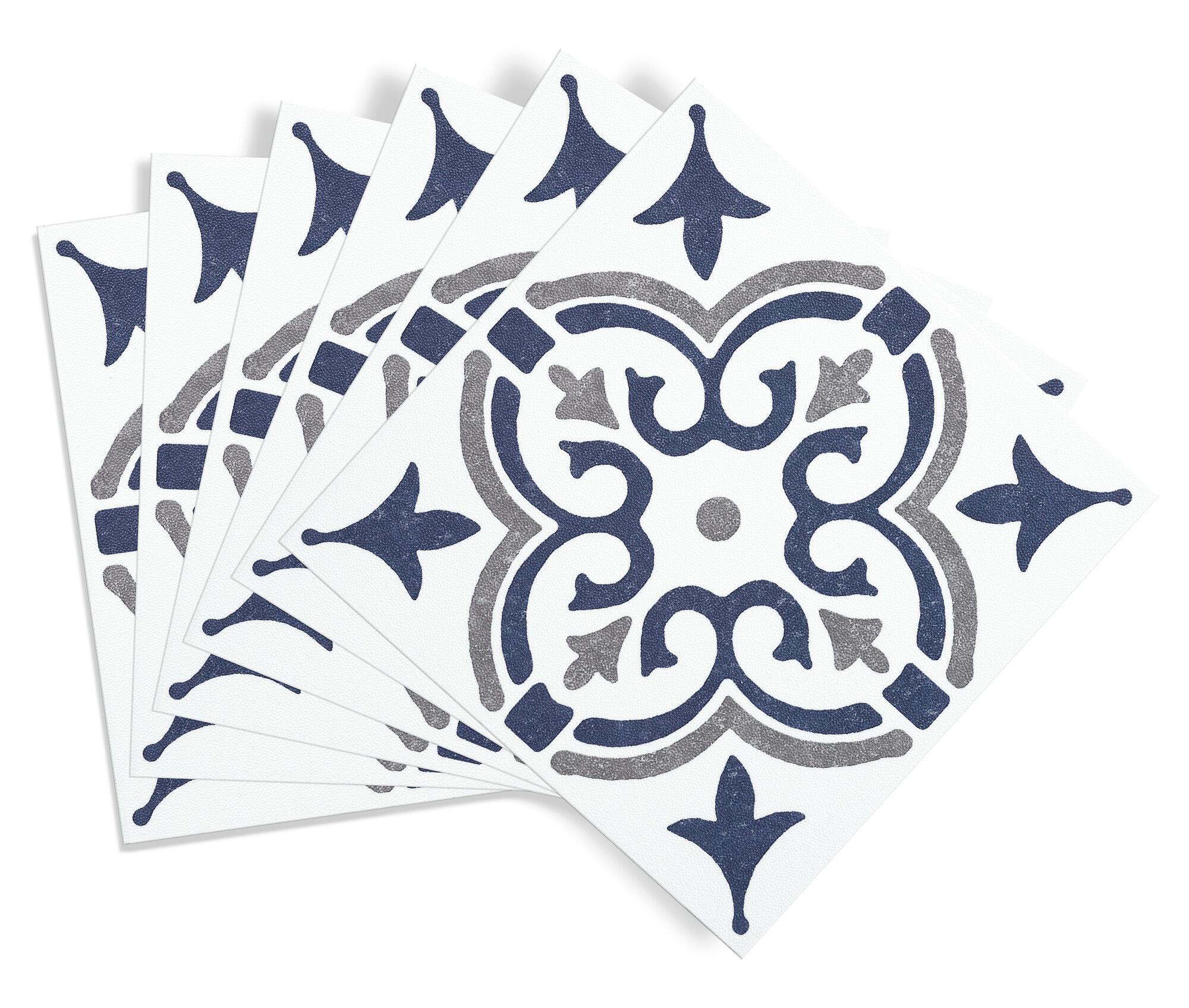 Lot de 6 adhésifs décoratifs, Wall tiles Jamila, bleu, 15.25 cm x 15.25 cm - 5