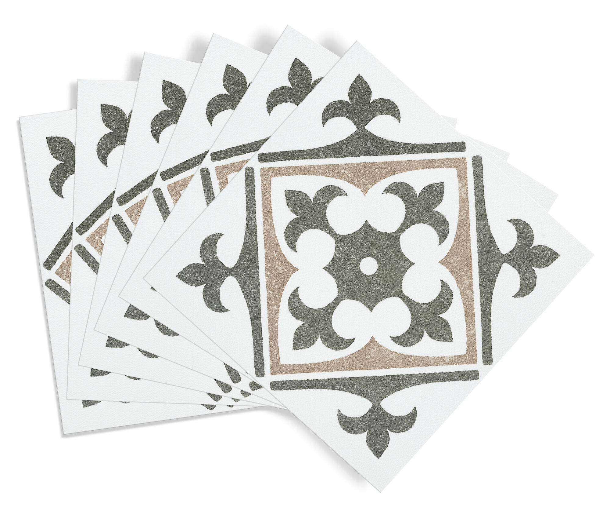 Lot de 6 adhésifs décoratifs, Wall tiles Nadia, sauge, 15.25 cm x 15.25 cm - 5