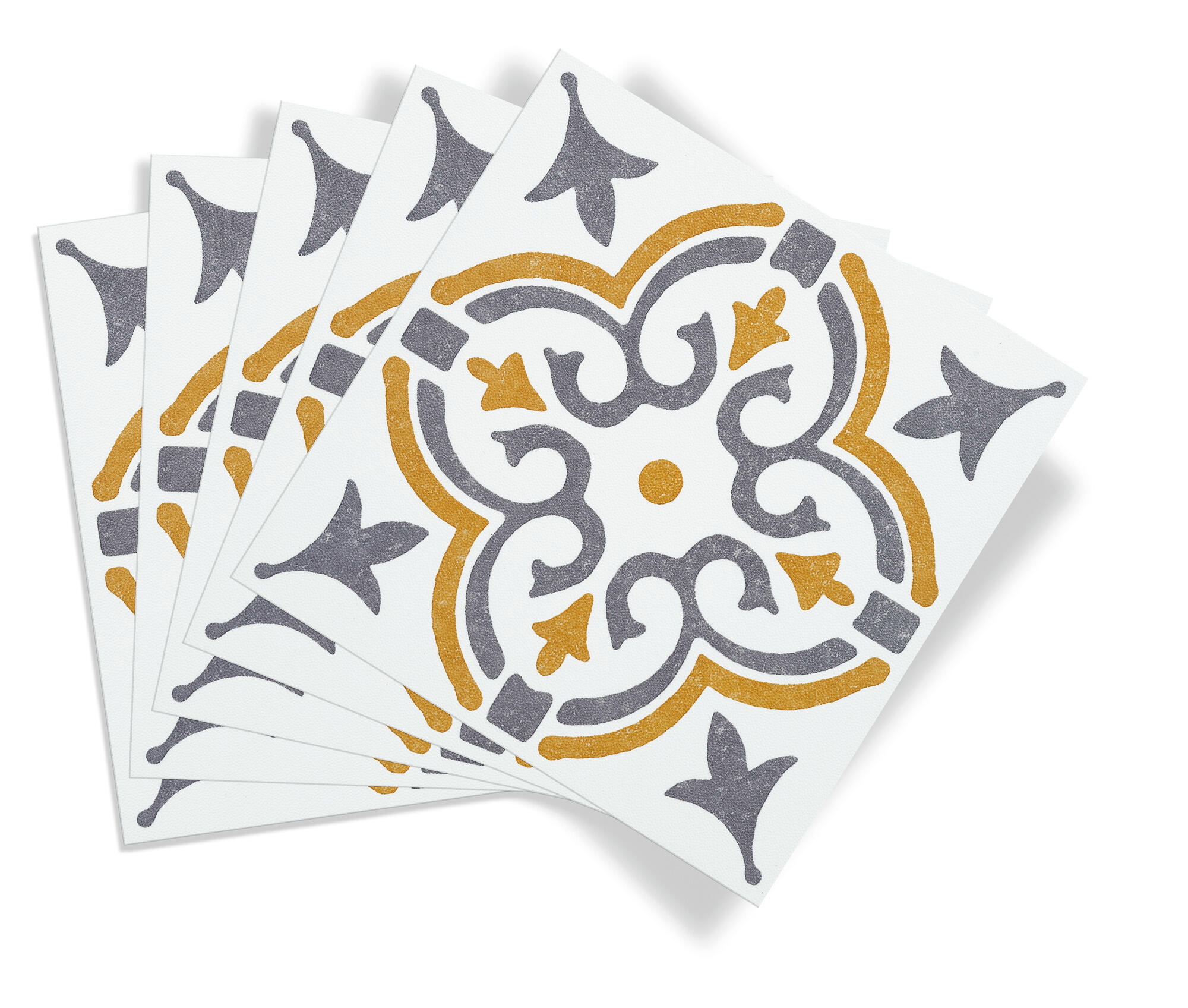 Lot de 6 adhésifs décoratifs, Wall tiles Jamila, jaune, 15.25 cm x 15.25 cm - 5