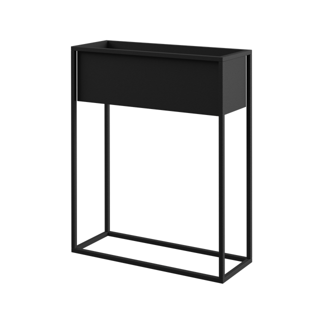 Kwietnik osłonka stojak Marsylia 60x23x75 cm metalowy czarny loft