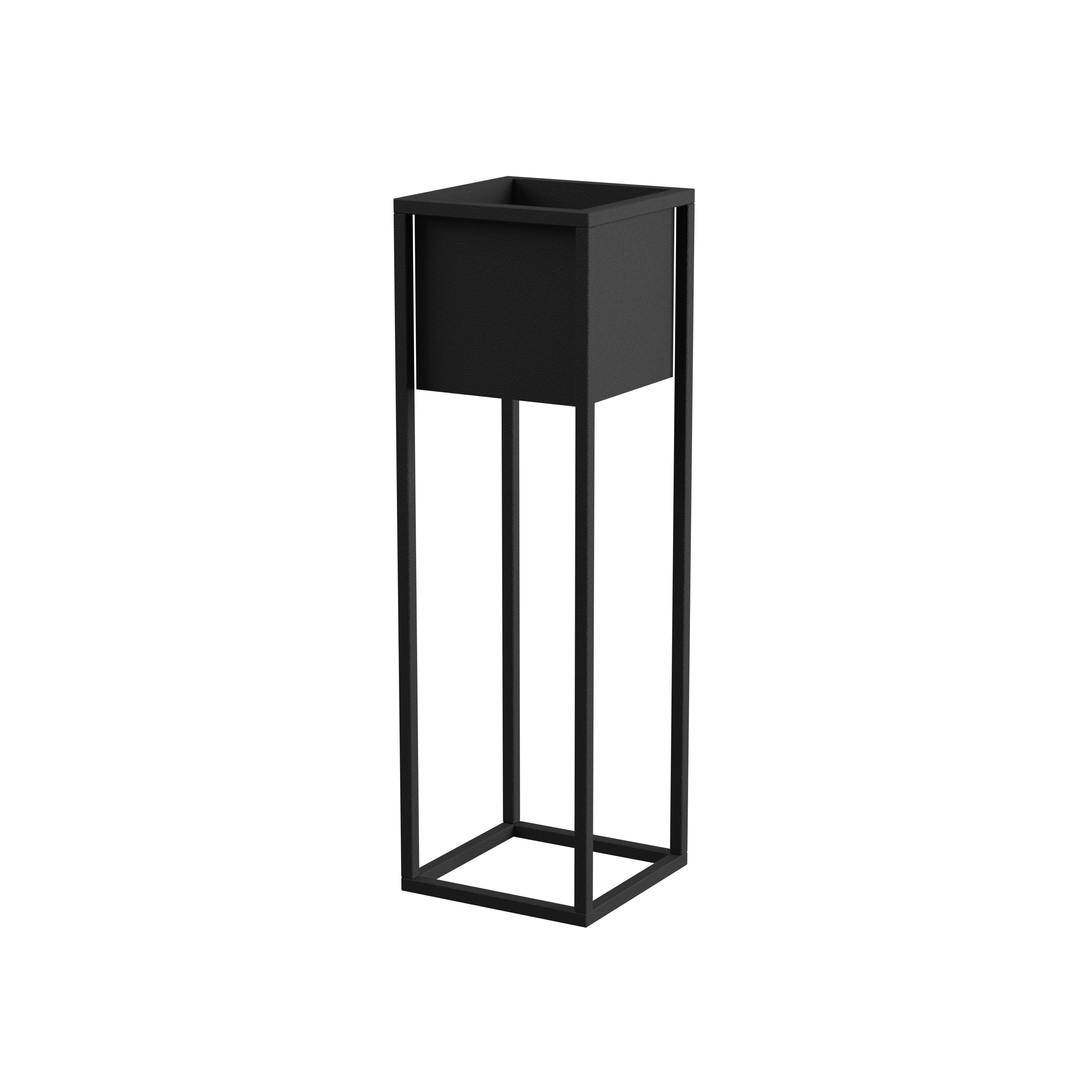 Kwietnik osłonka stojak Nantens 23x23x75 cm metalowy czarny loft