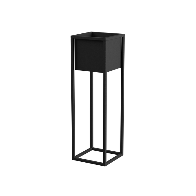 Kwietnik osłonka stojak Nantens 23x23x75 cm metalowy czarny loft