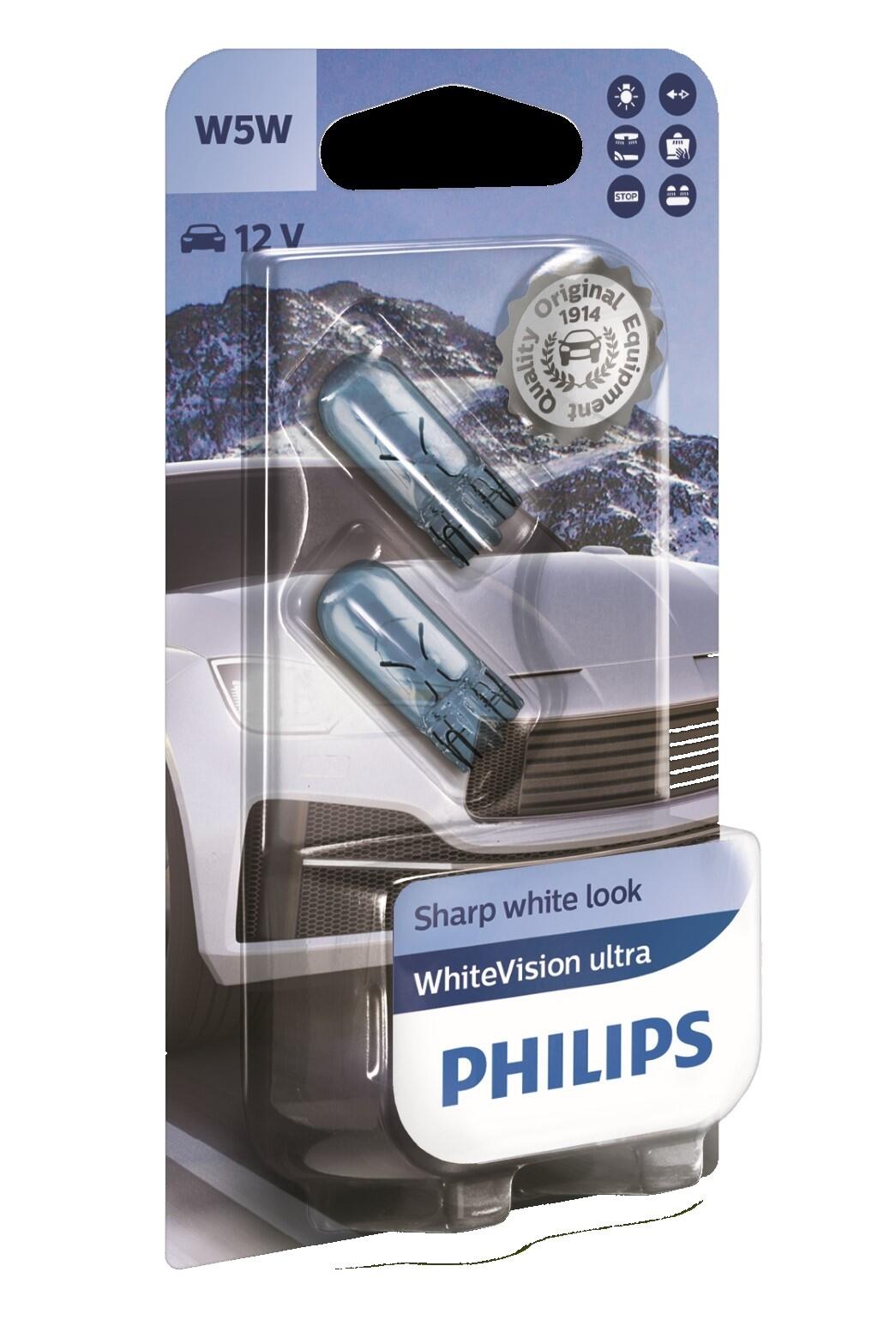 Pack de 2 bombillas halógenas whitevision2 para coche h7 12v 4200k