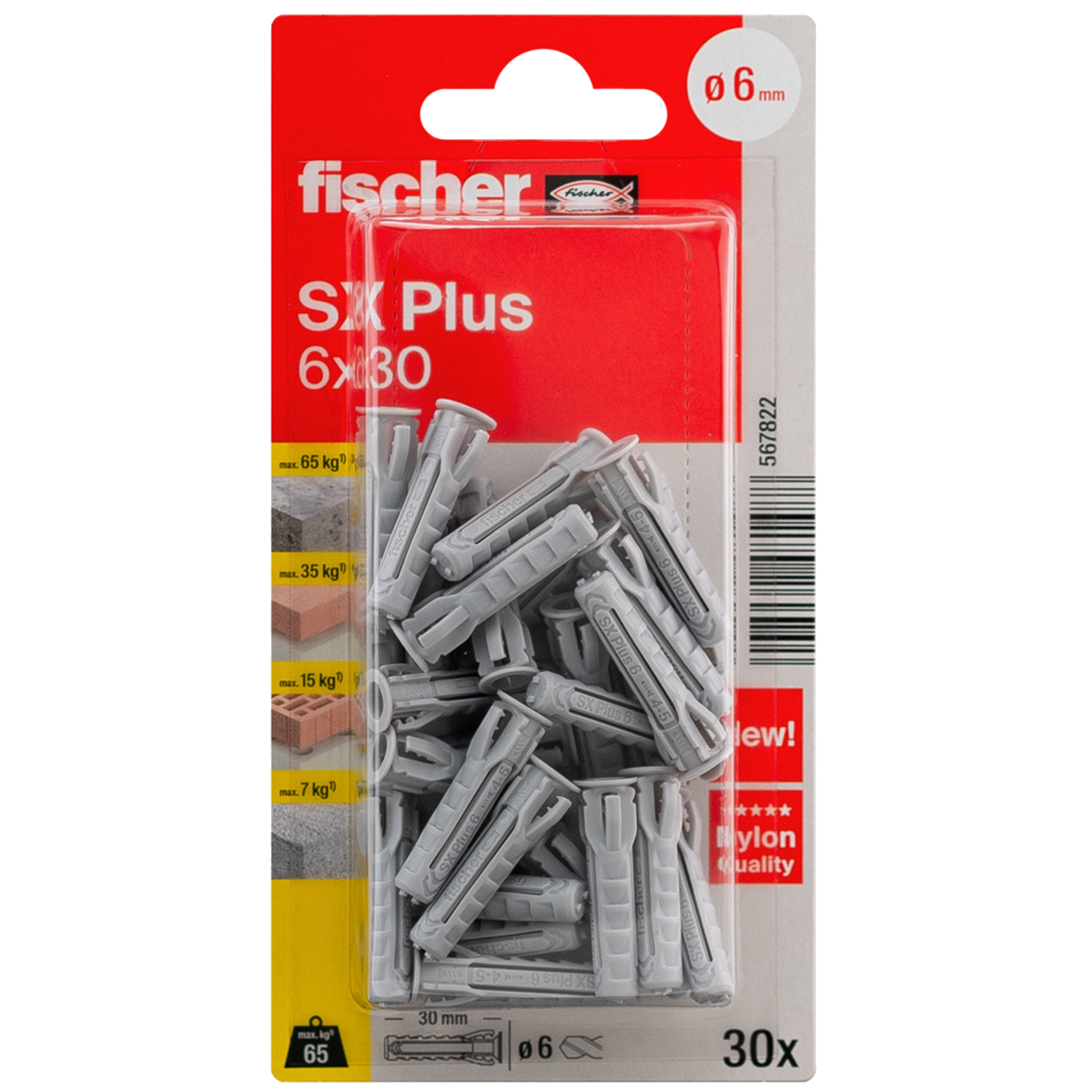 Kołek rozporowy SX Plus 6 x 30 mm 30 szt. Fischer