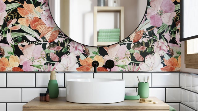 baño papel pintado