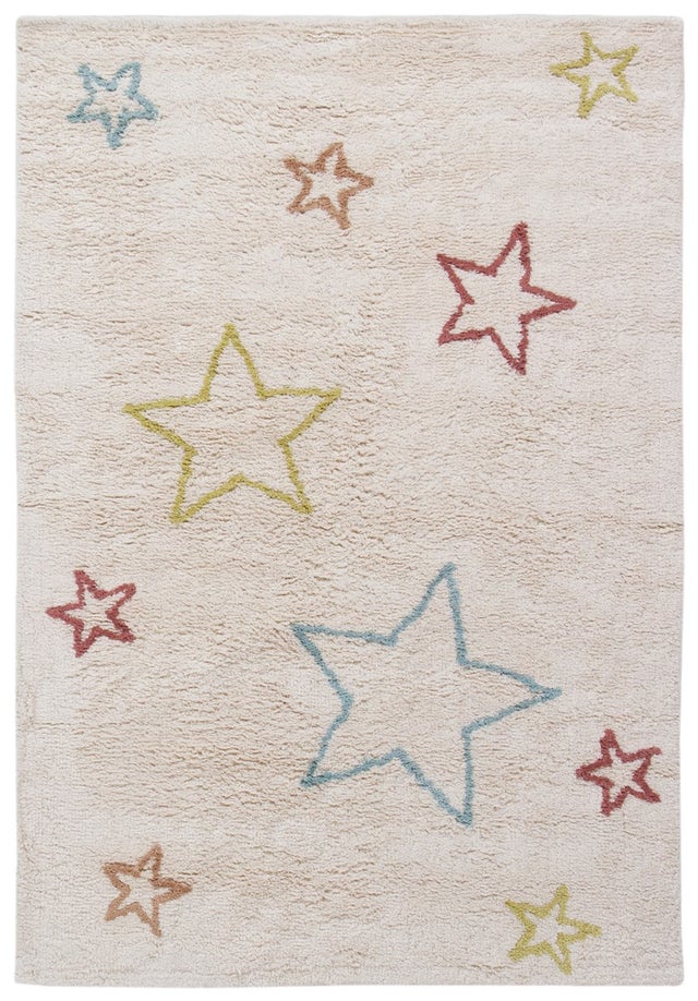 Tappeto Fantasia Cotton 2 BENUTA in cotone multicolore su fondo panna L 150 x L 100 cm