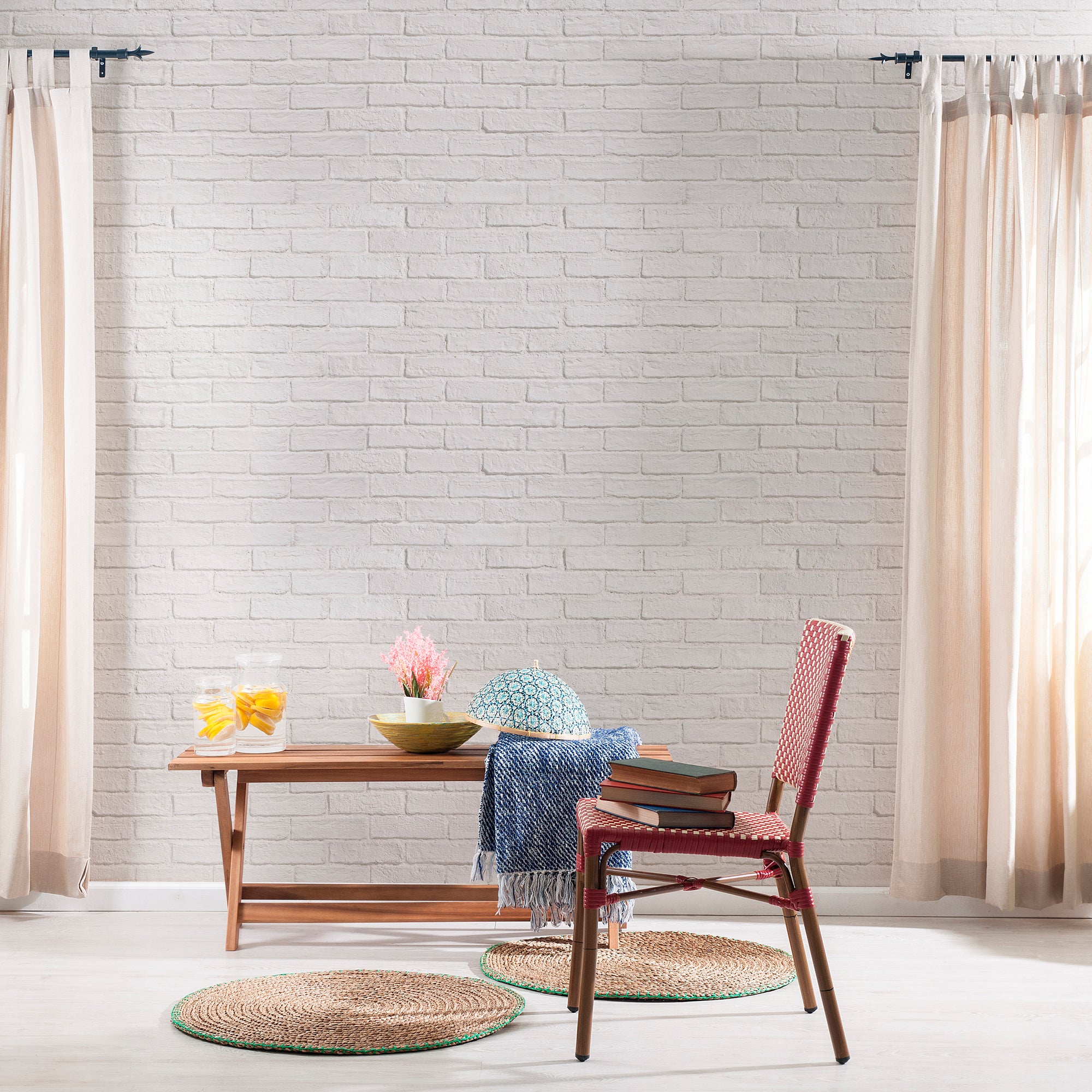 Panel decorativo bricopol ladrillo caravista blanco 118x93 cm