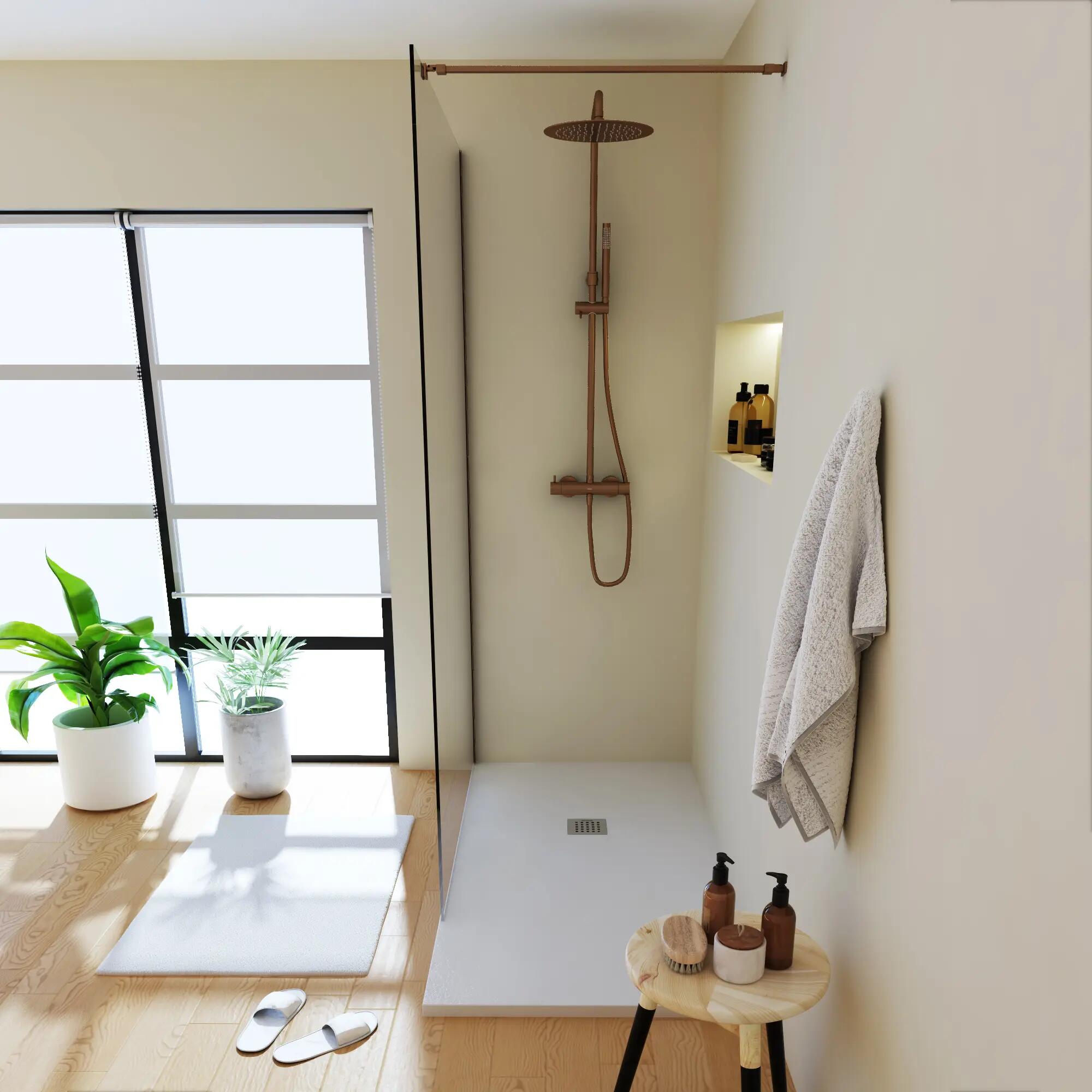 Colonna doccia con miscelatore Loop termostatica rose gold Brushed rose gold - 3