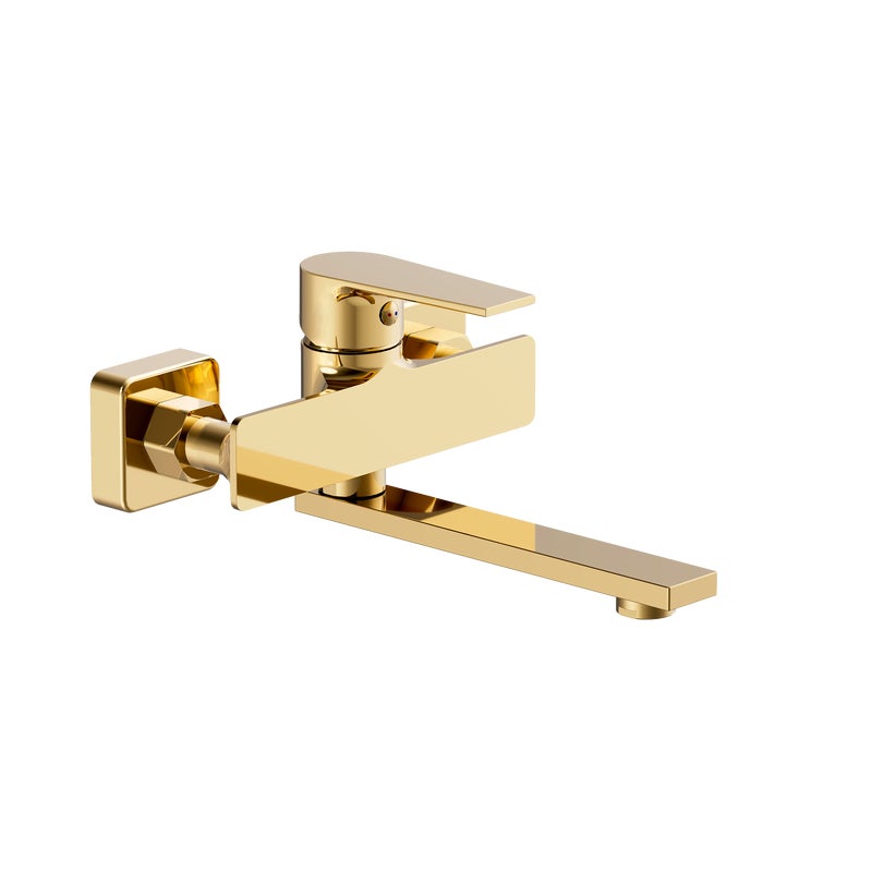 Bateria umywalkowa ścienna złota 12 cm Alto Sensea