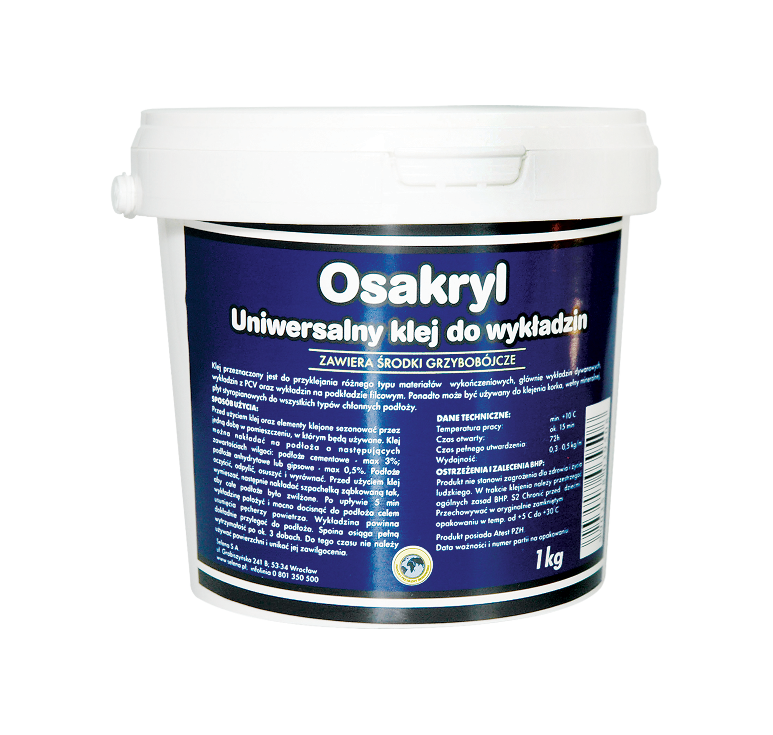 Uniwersalny klej do wykładzin grzybobójczy 1 kg Osakryl - 3