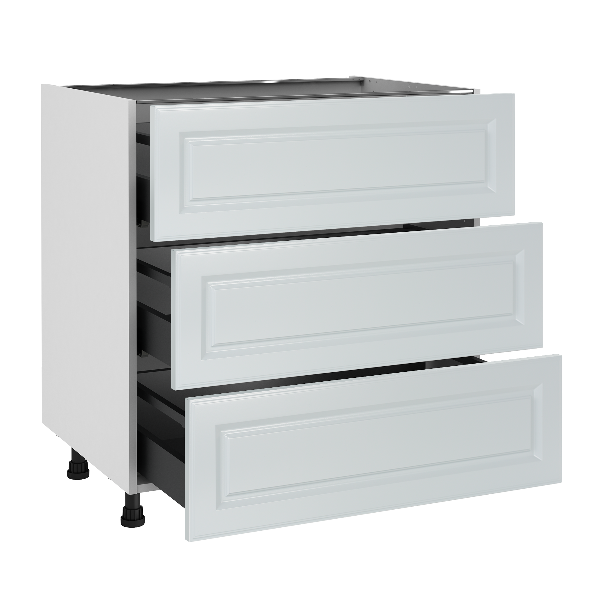 Mueble bajo de cocina delinia id oxford azul 76,8x80 cm 3 caj