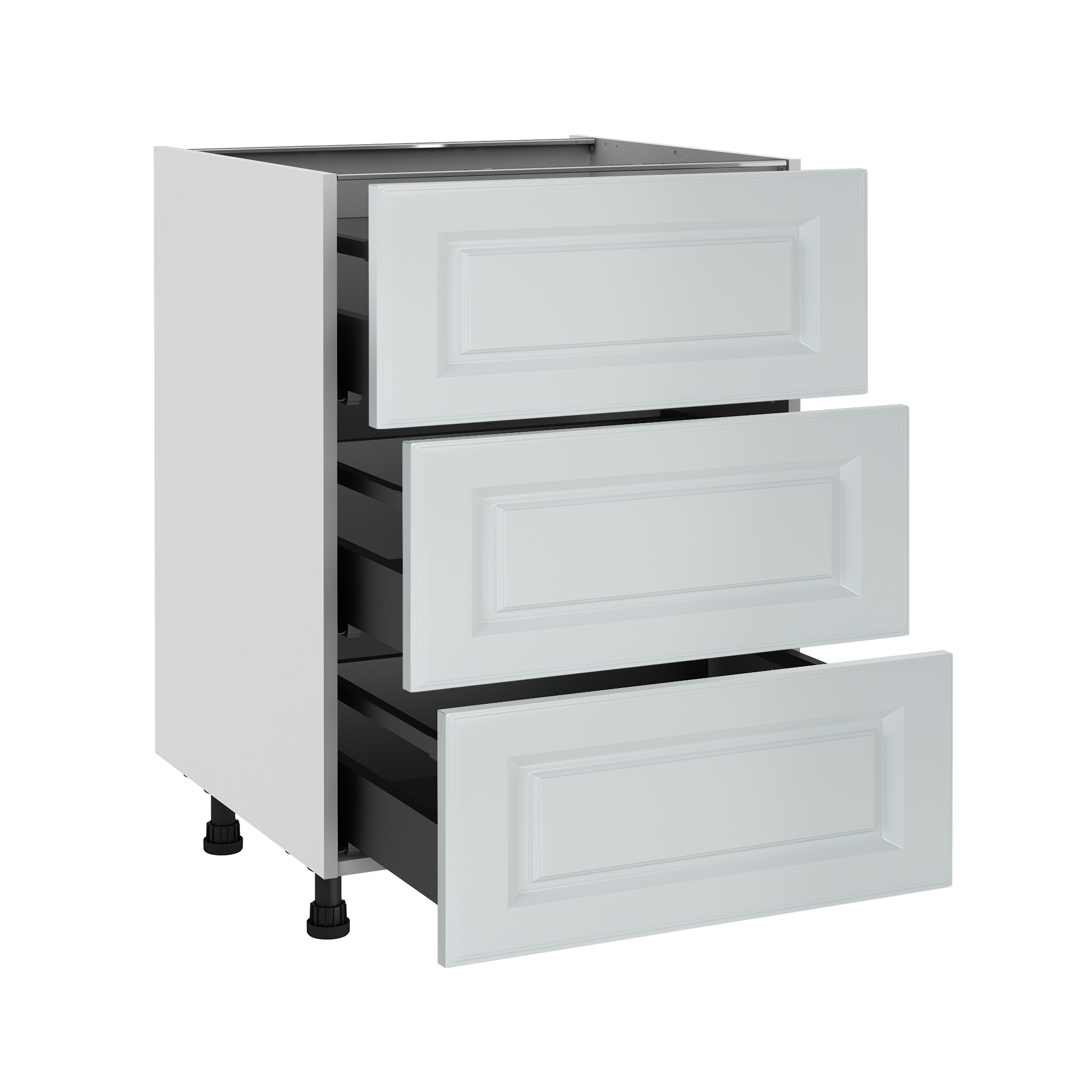 Mueble bajo de cocina delinia id oxford azul 76,8x45 cm 3 caj