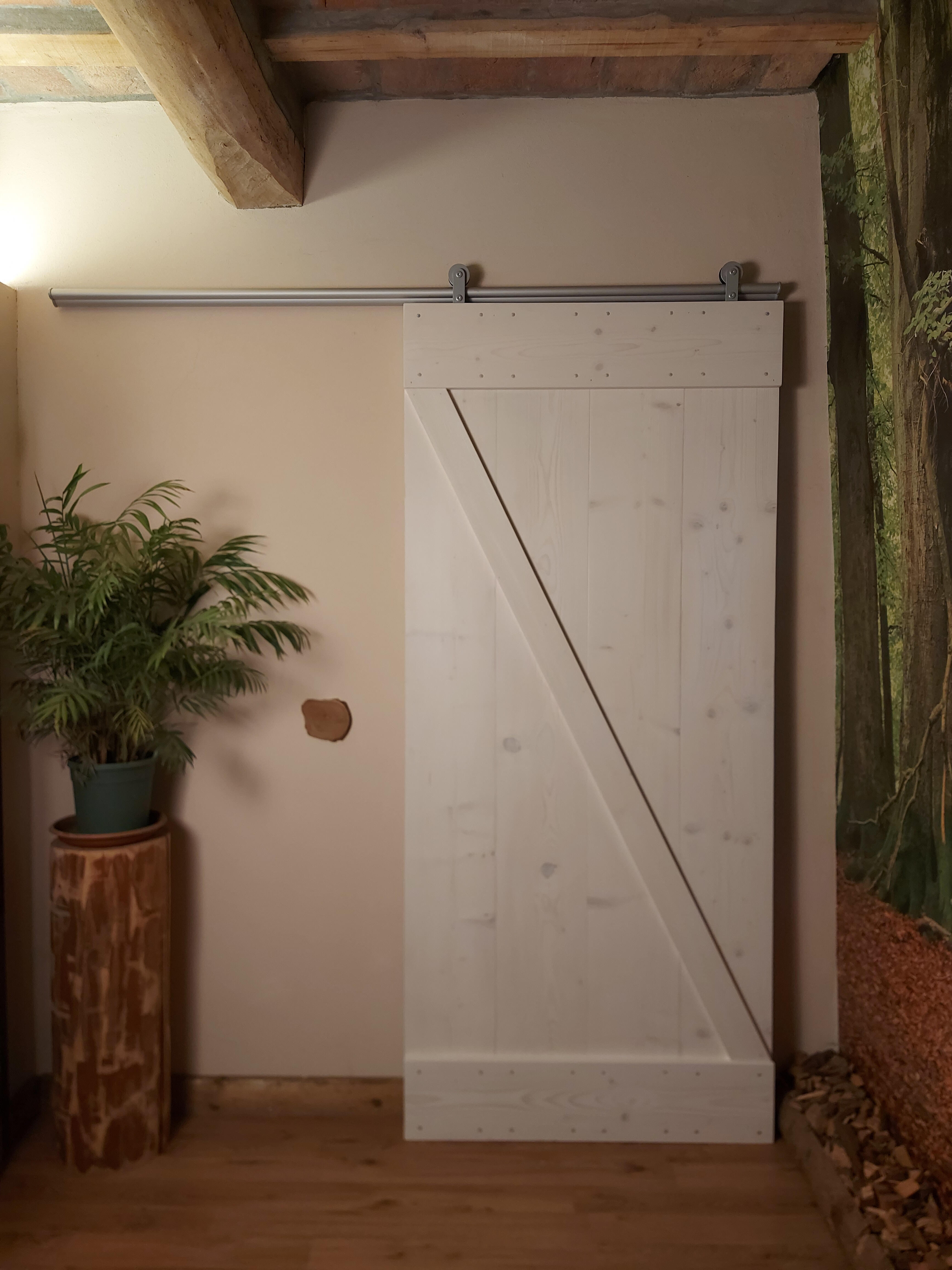 Anta per porta scorrevole Horse in legno massello bianco L 96 x H 215 cm sp.64 mm reversibile - 2