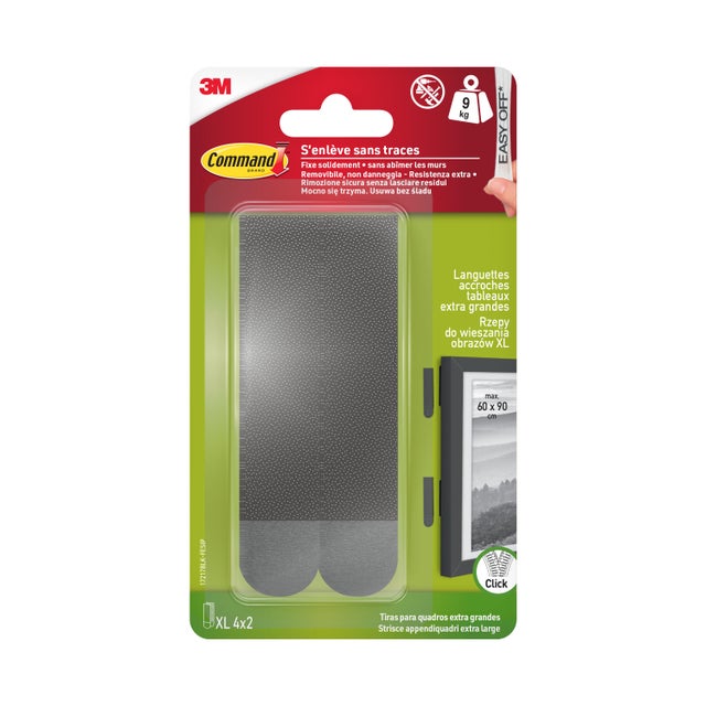 Bandelettes Adhésives Flintronic Pour Accrocher Sans Percer - 12 Paires (24 Bandes) - Jusqu’à 3kg !