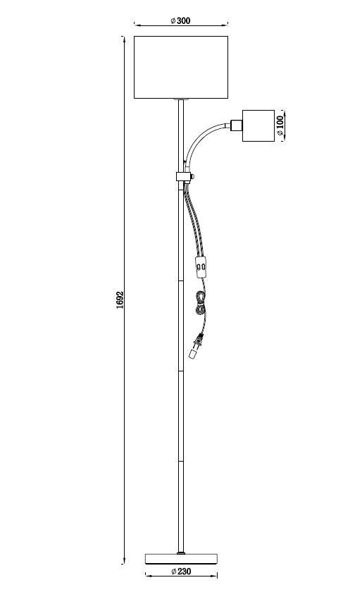 Lámpara de pie Blosom E14+E27 negro - 5