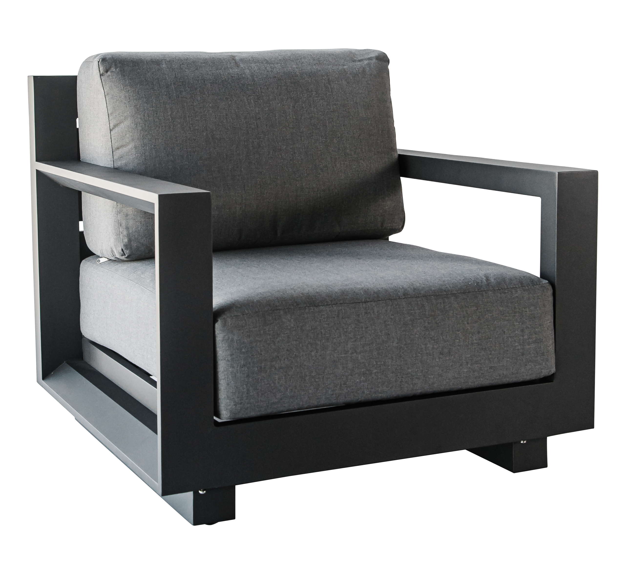 Sillón de jardín luca de aluminio antracita con cojín