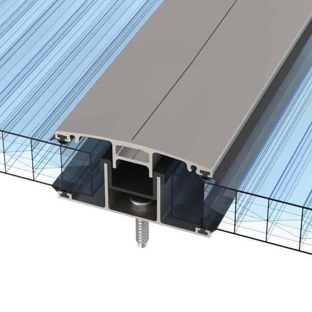 Profil jonction pour plaque polycarbonate ep. 16 mm gris, L.3 m