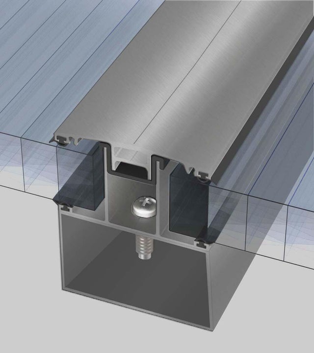 Kit rive portante pour plaque polycarbonate ep. 32 mm, L.4 m