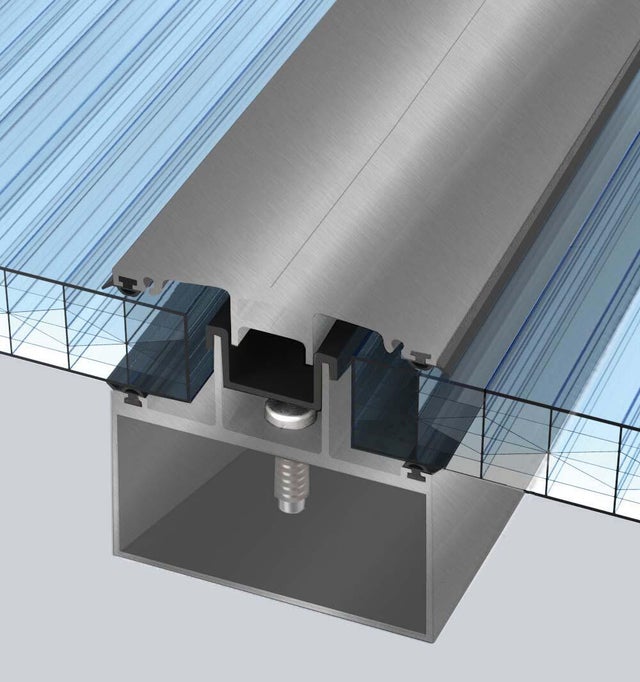 Kit rive portante pour plaque polycarbonate ep. 16 mm, L.4 m