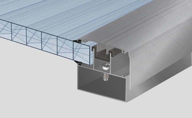 Kit rive portante pour plaque polycarbonate ep. 32 mm, L.4 m