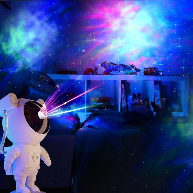 Lámpara de mesa sin cable LED con modo luz nocturna Robot Astronauta XANLITE con estructura blanca pantalla blanca color cambiante CCT 2500K- 6700K - 11