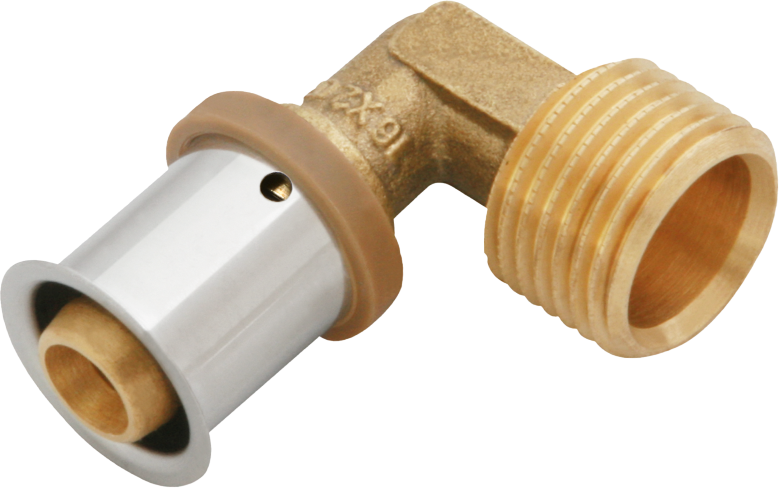 Kolanko 90° mosiężne GZ 1/2" 20 mm PRESS KAN-THERM