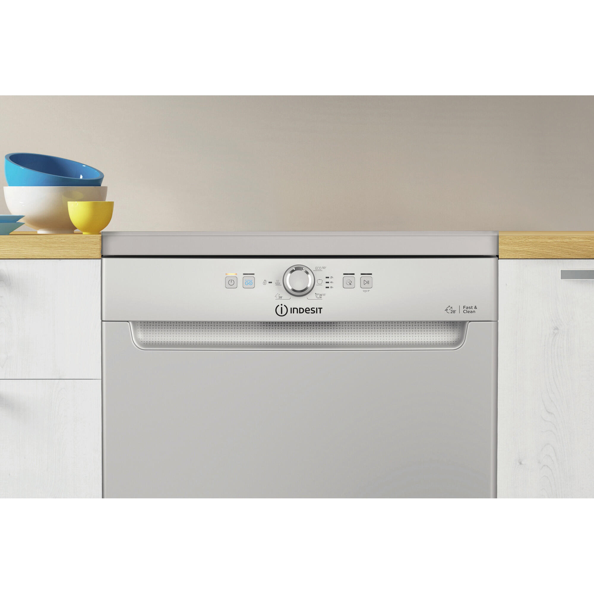 Lavavajillas INDESIT D2F HK26 S 14 cubiertos 6 programas con inicio diferido inox 60cm clase E - 5