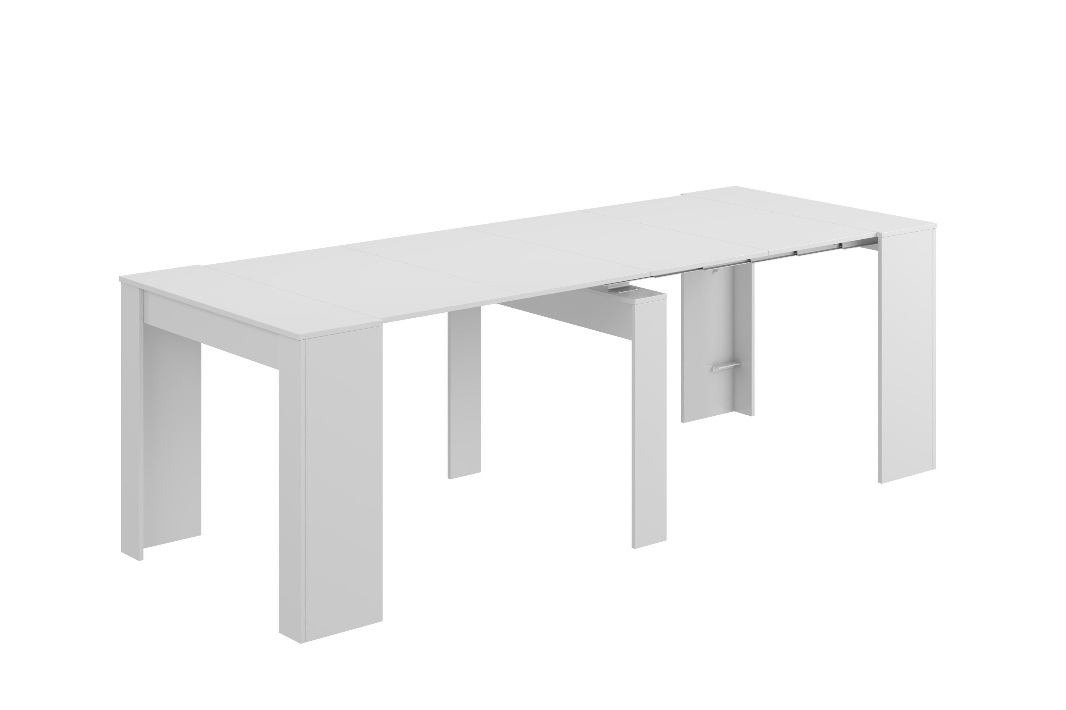 Mesa de comedor extensible color blanco (51/237x90) cm