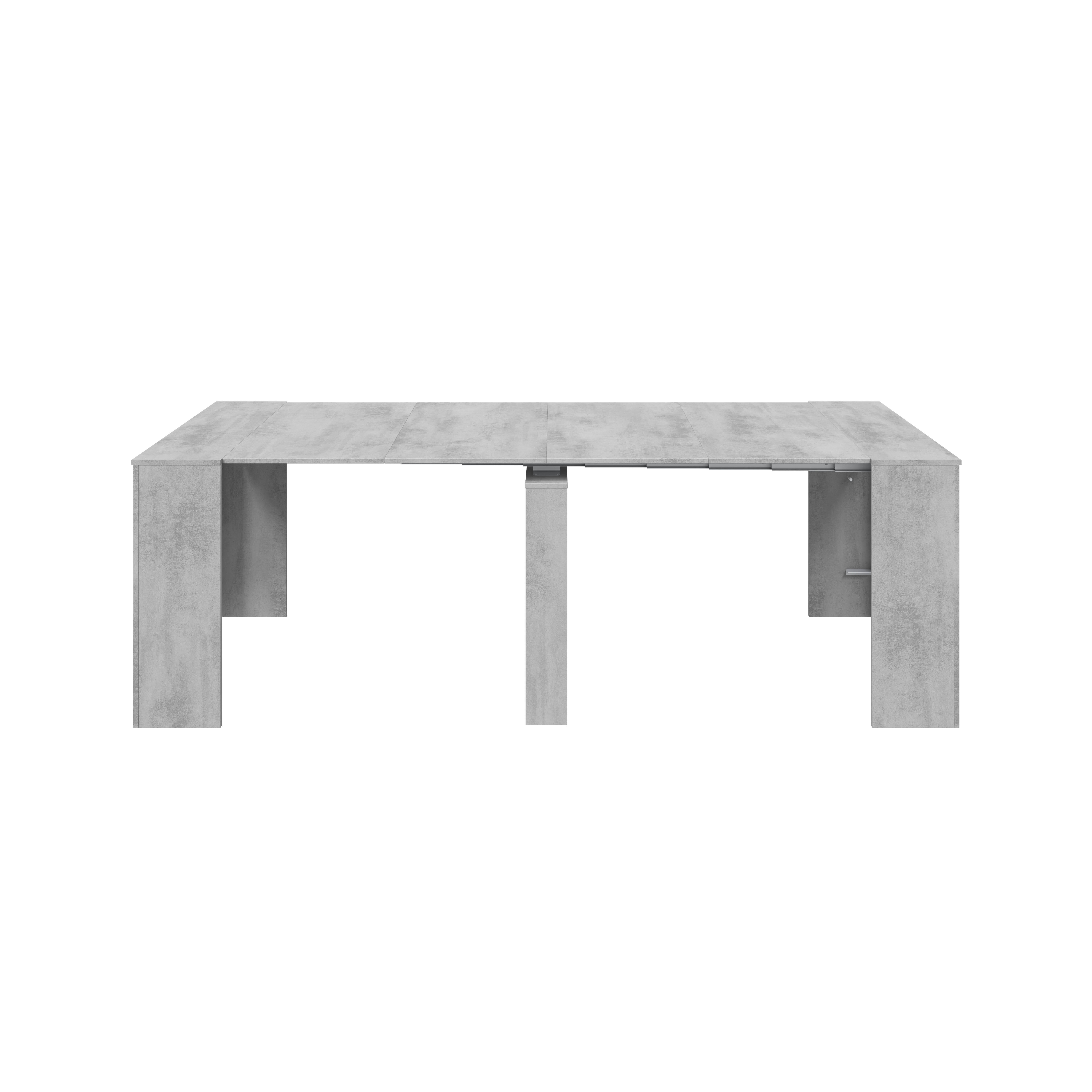 Mesa de comedor extensible color cemento (51/237x90) cm - 3