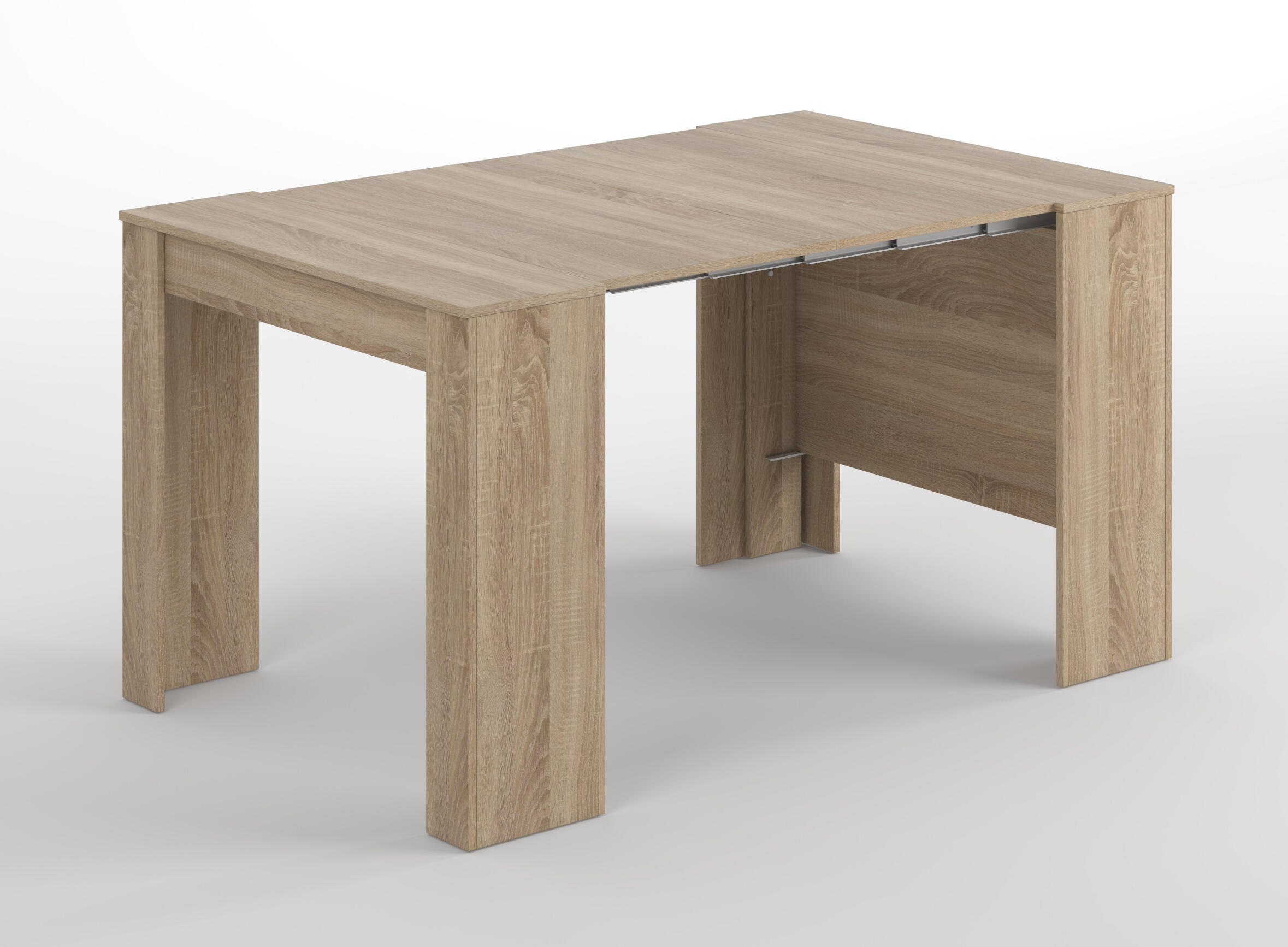 Mesa de comedor extensible madera (51/237x90) cm marrón - 3