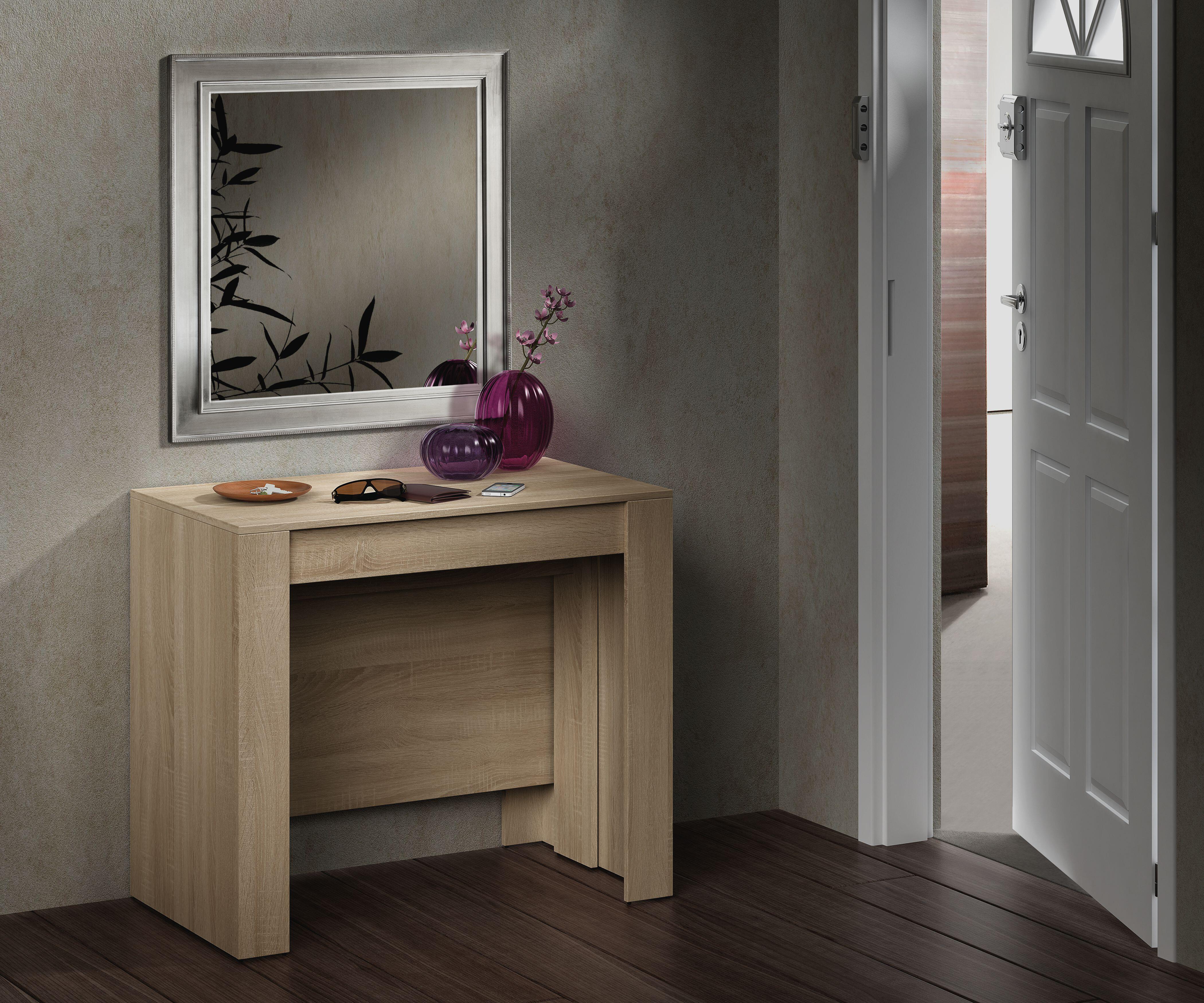 Mesa de comedor extensible madera (51/237x90) cm marrón - 12