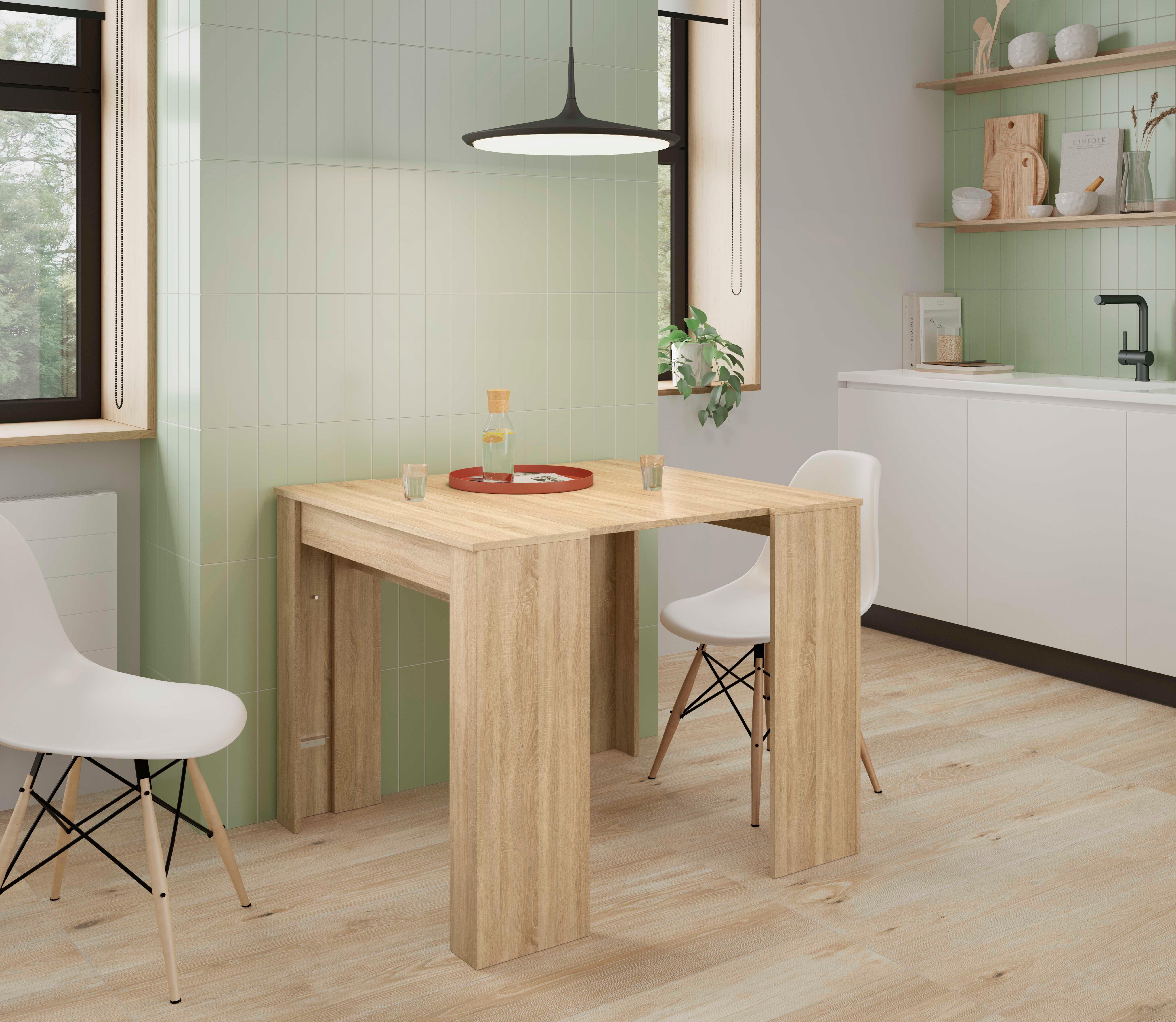 Mesa de comedor extensible madera (51/237x90) cm marrón - 8