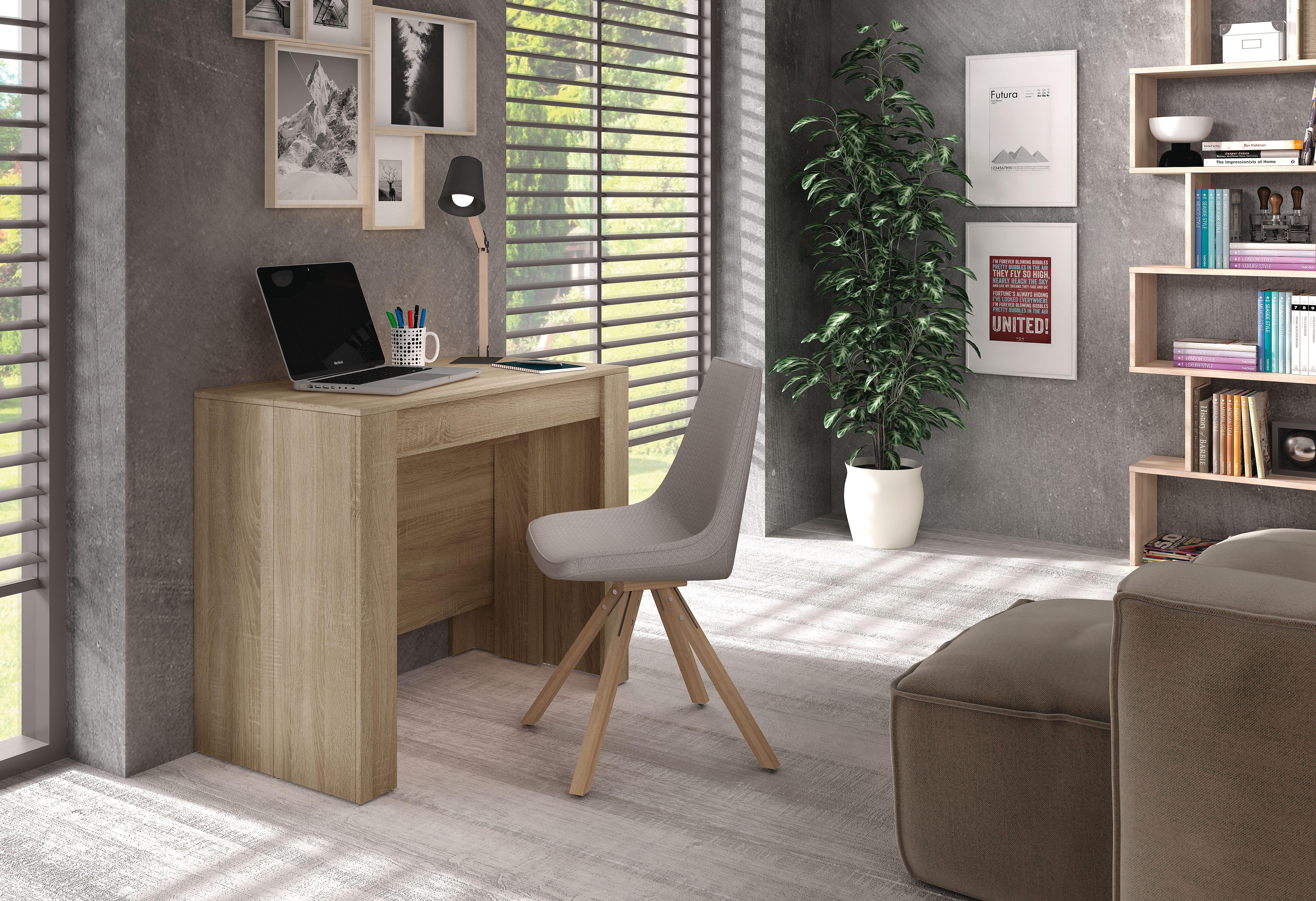 Mesa de comedor extensible madera (51/237x90) cm marrón - 2