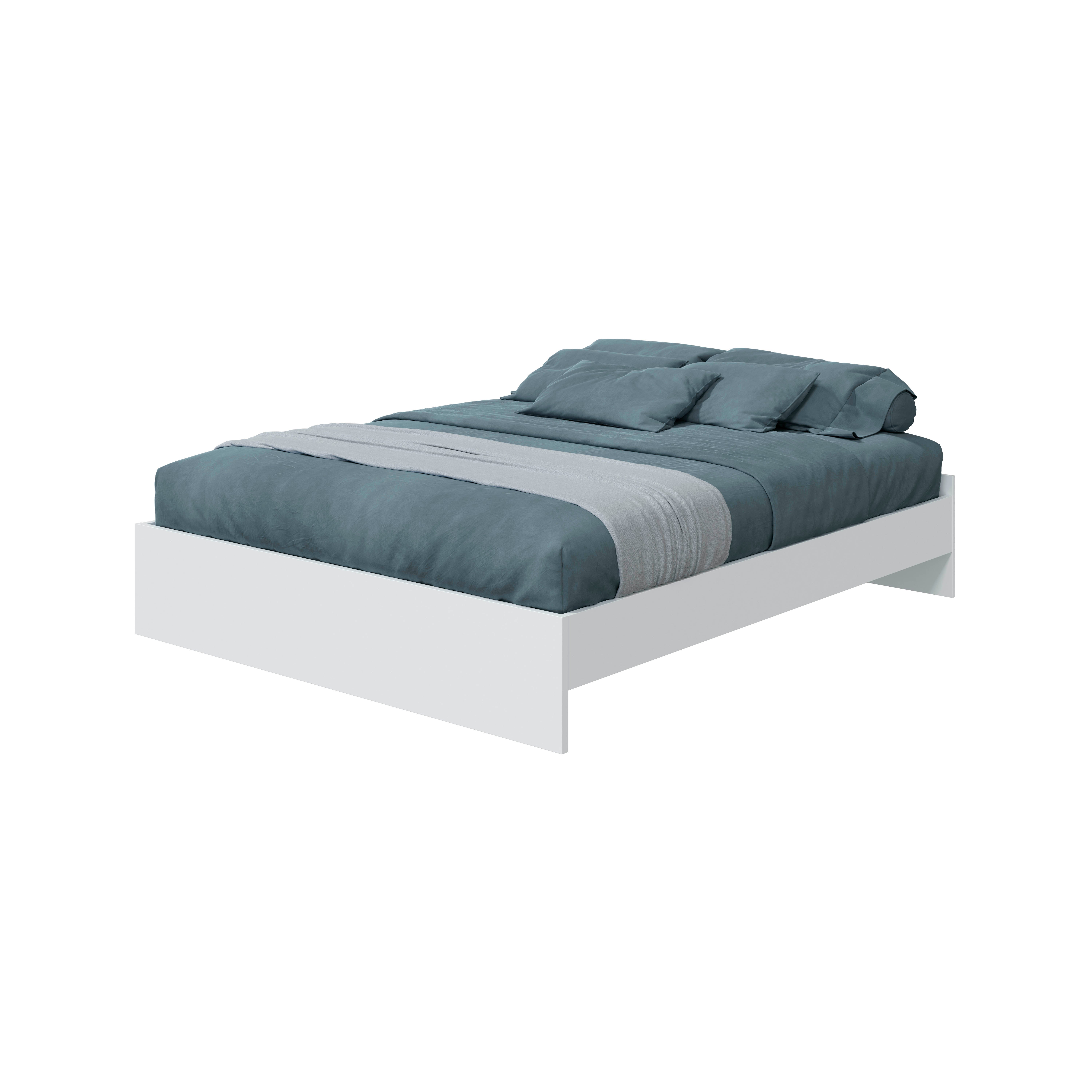 cama de matrimonio ethna blanco 39x166x196 cm