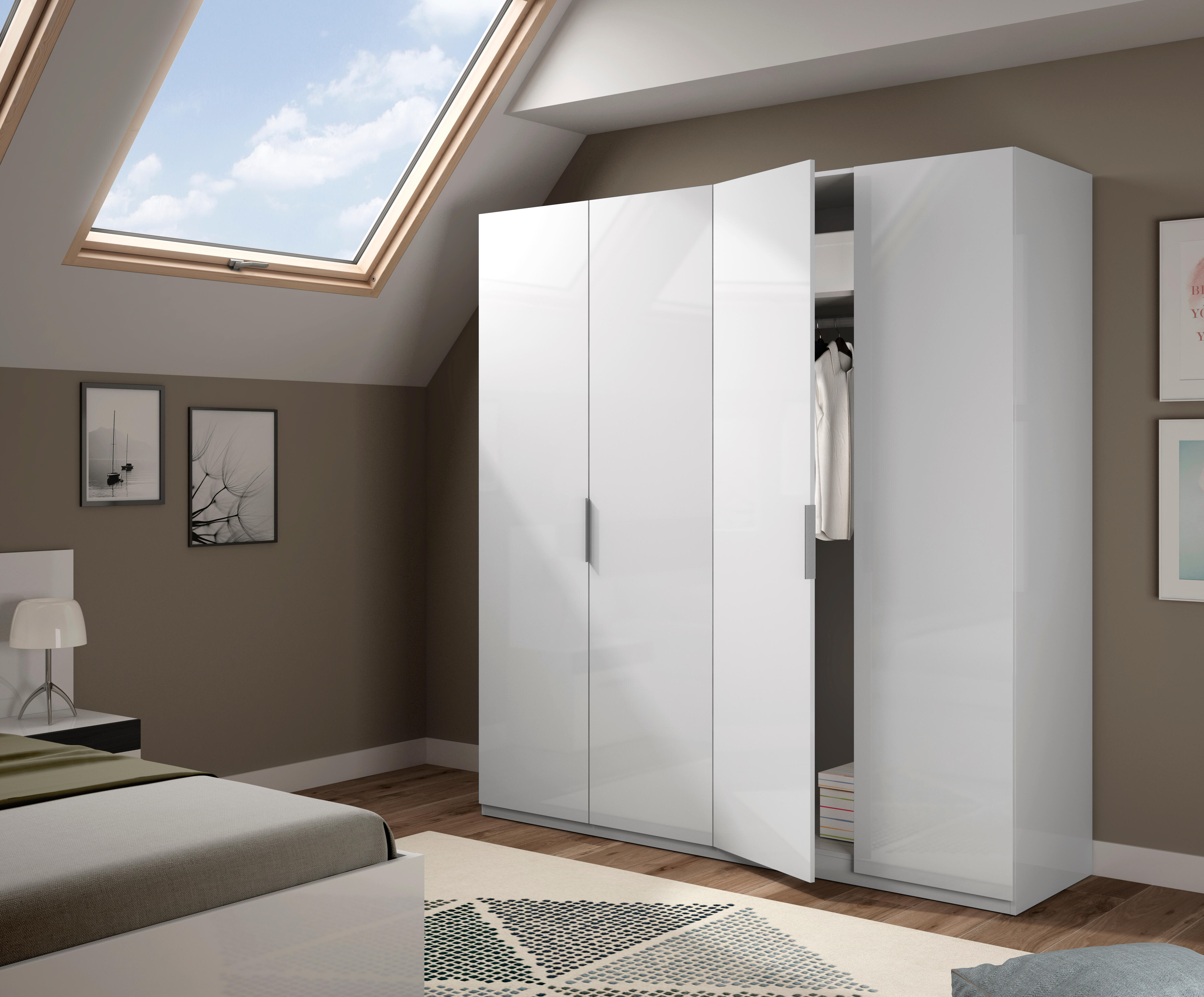 Armario puerta abatible Enea 180x200x52cm blanco - 5