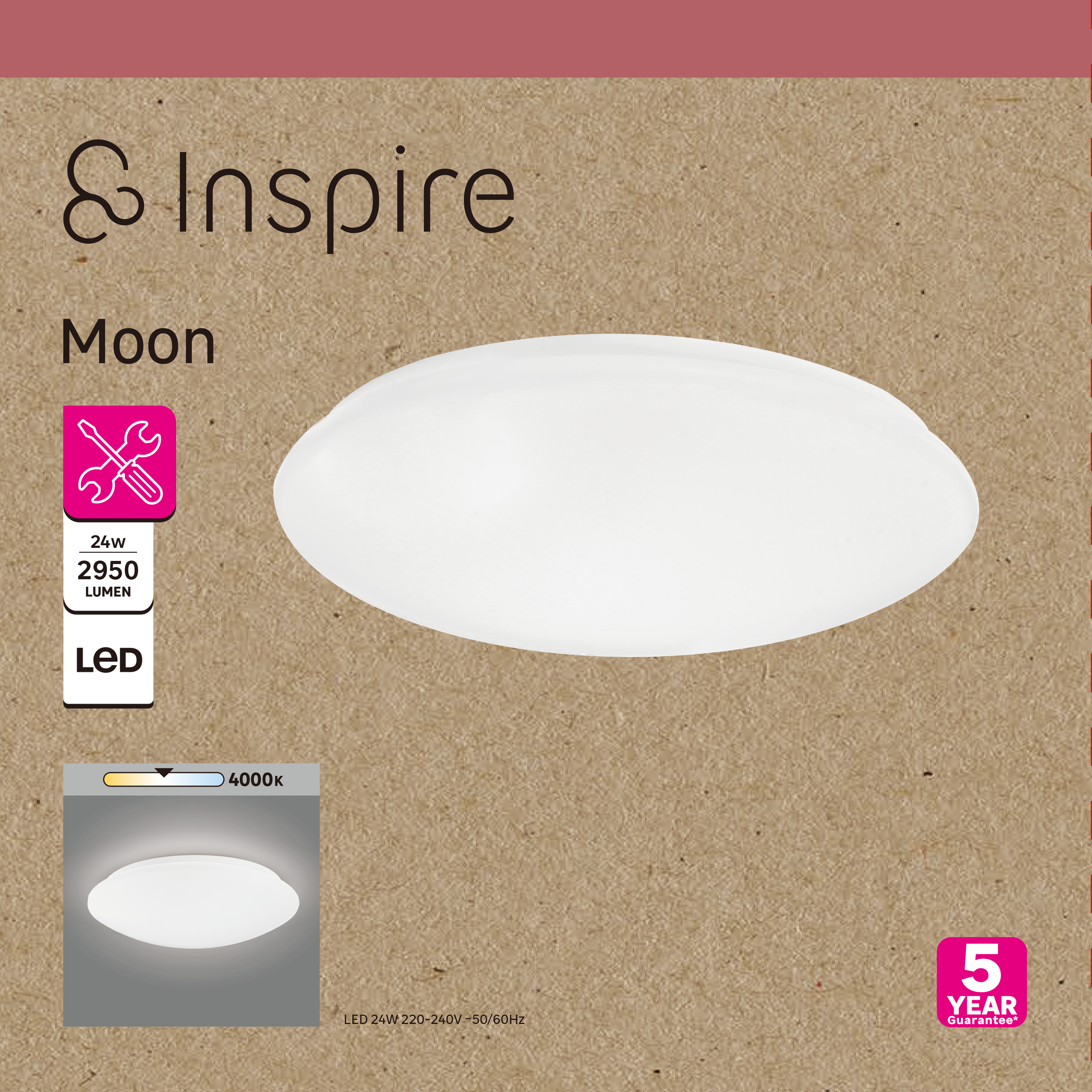 Candeeiro de teto led INSPIRE MOON 2960lm ferro branco - 7