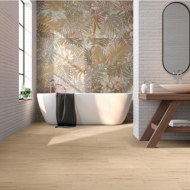 Piastrella da rivestimento interno in gres porcellanato 60 x 120 cm rettificato smaltato multicolore satinato Flora Warm Sp. 9.5 mm 1.44 mq