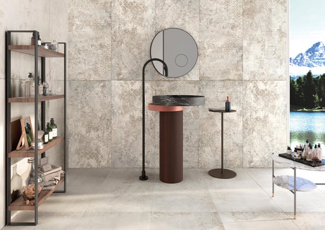 Piastrella da pavimento e rivestimento interno in gres porcellanato 61 x 122 cm rettificato grigio Grey Soul Decoro Nain R9 traffico medio (pei 2/5) Sp. 9 mm 1.49 mq