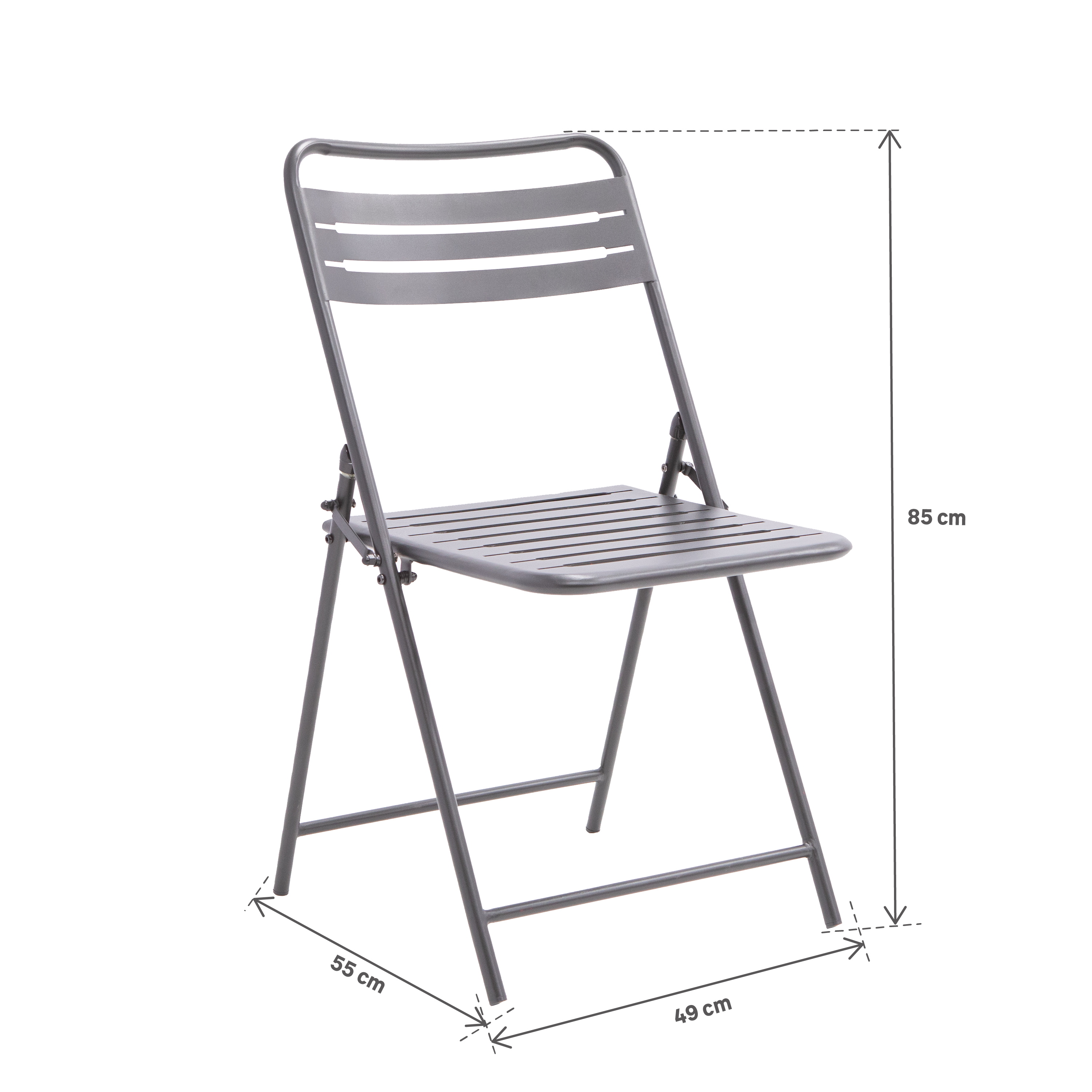 Lot 2 chaises pliantes anthracite Café II NATERIAL - 7