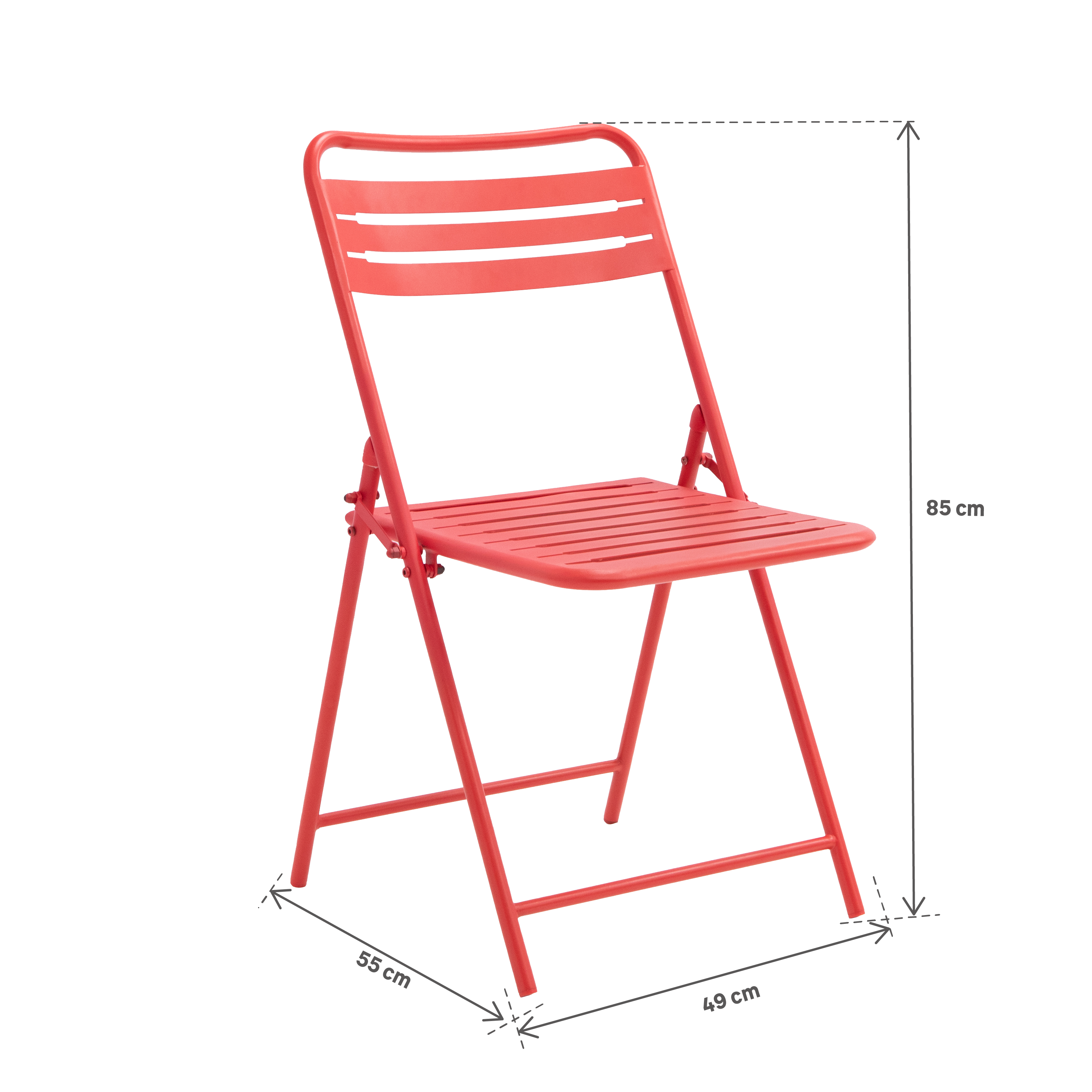 Set de 2 sillas de jardín NAERIAL Café II de acero rojo - 2