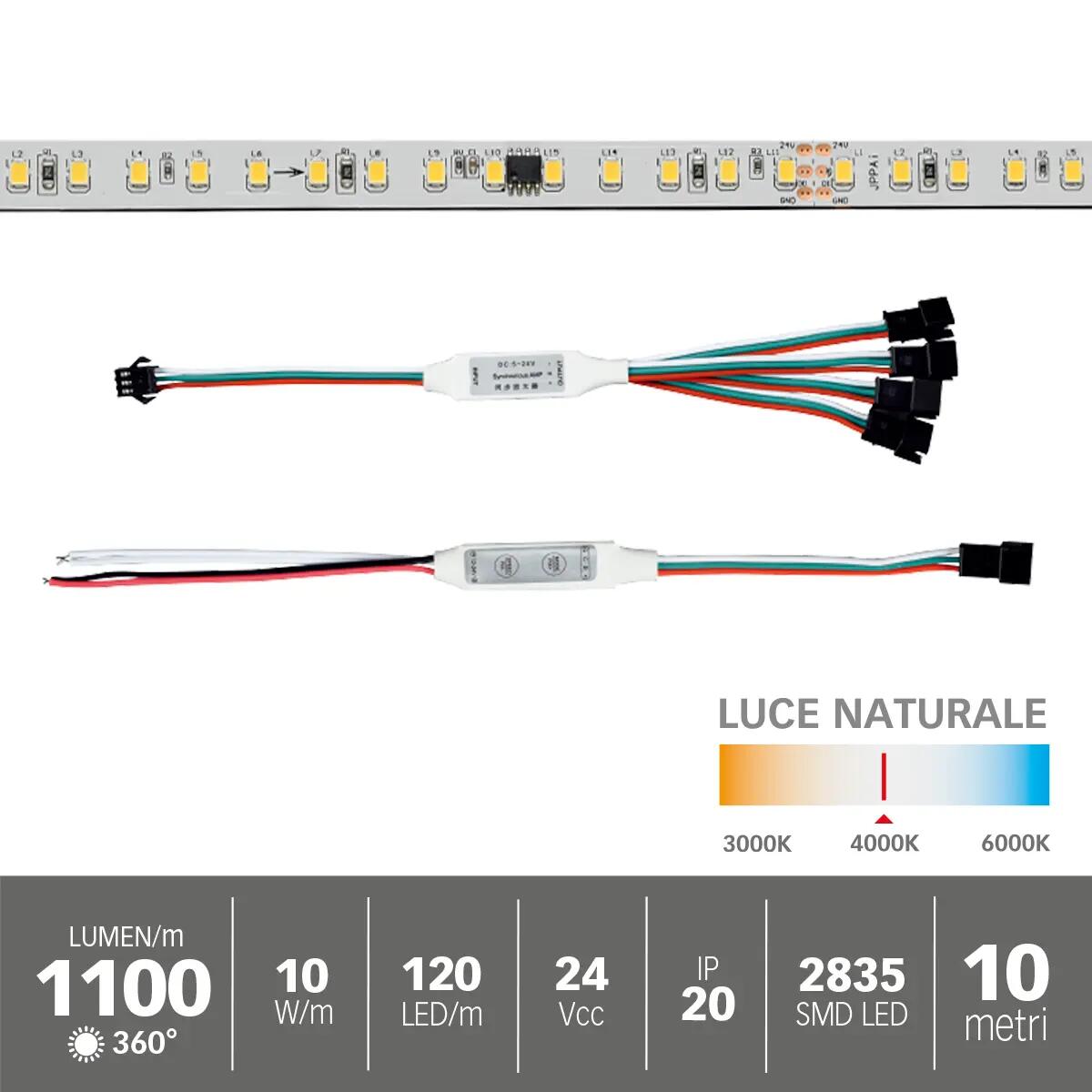 Striscia led Running light strip 5m luce bianco naturale - 6