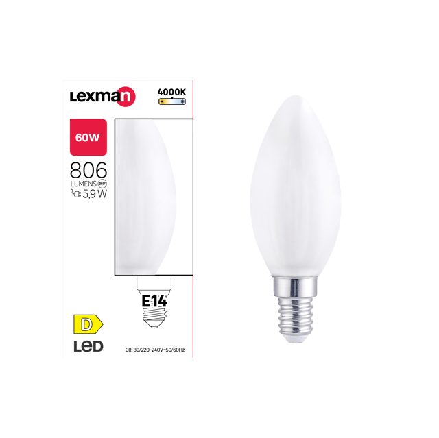 Żarówka LED E14 5,9 W 806 lm Neutralna biel Lexman
