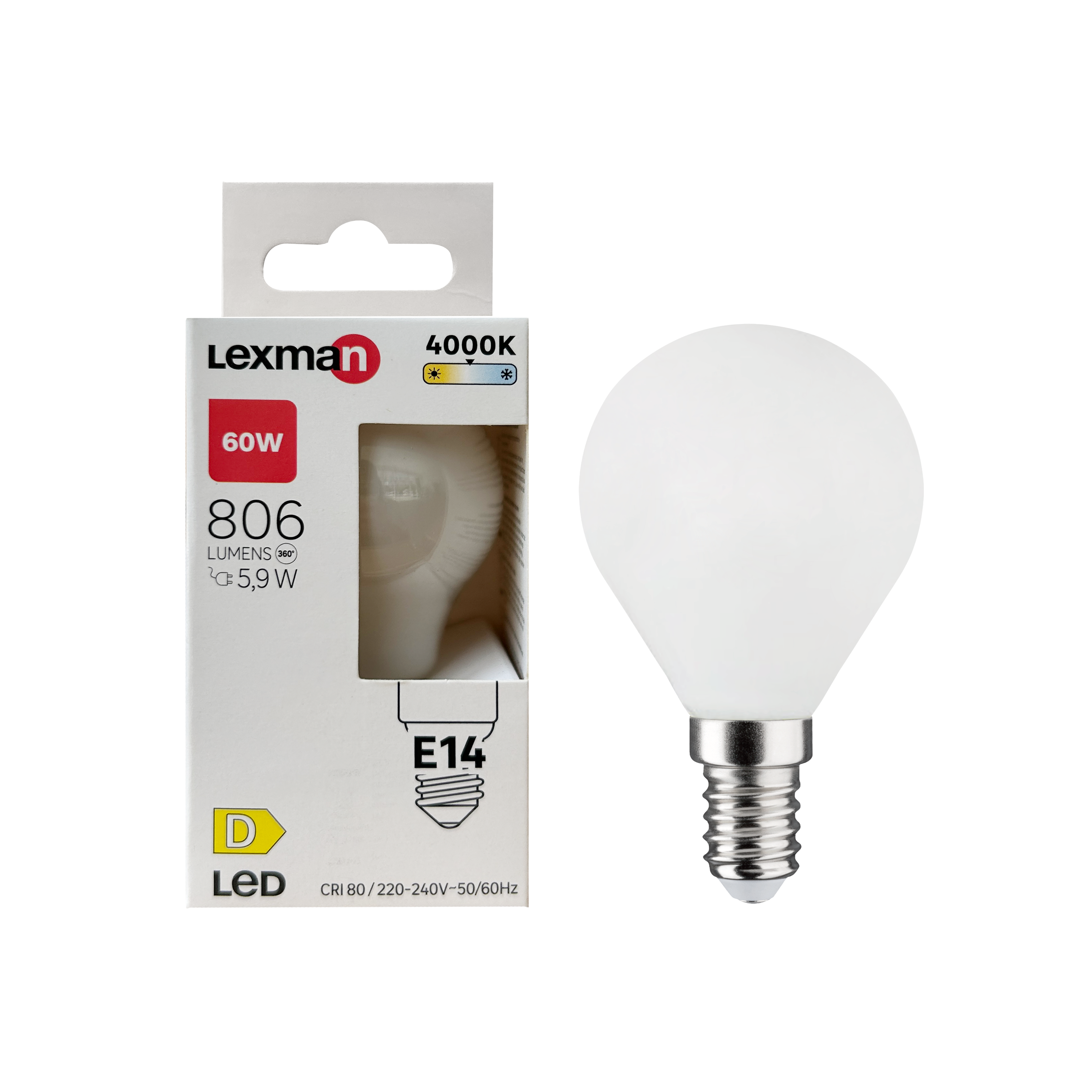 Żarówka LED E14 5,9 W 806 lm Neutralna biel Lexman - 2